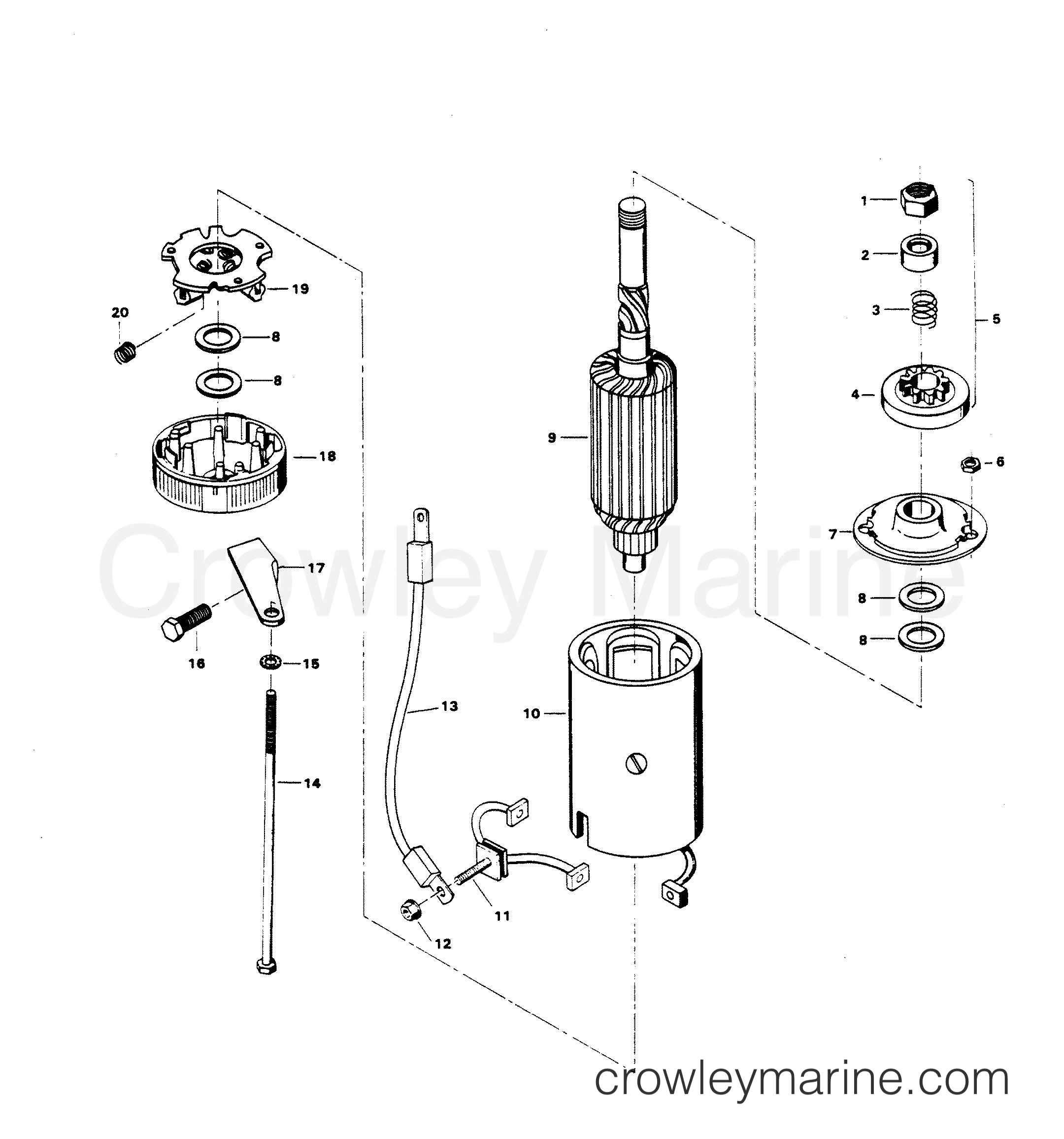 1982 Outboard 85 - 858B2E - STARTER