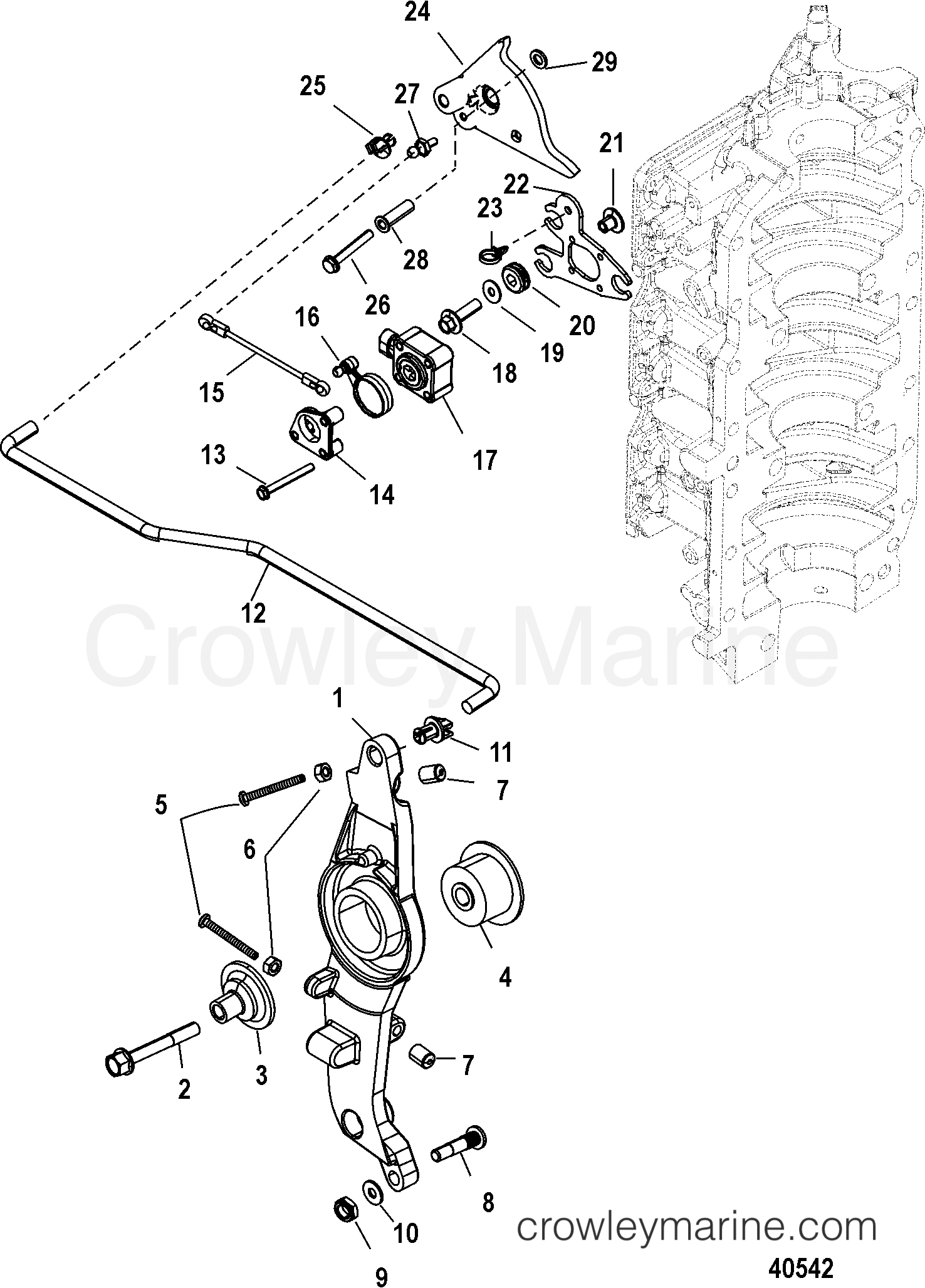 Serial Range Outboard 225 PRO XS (3.0L DFI) - 1B752547 & Up - THROTTLE LINKAGE