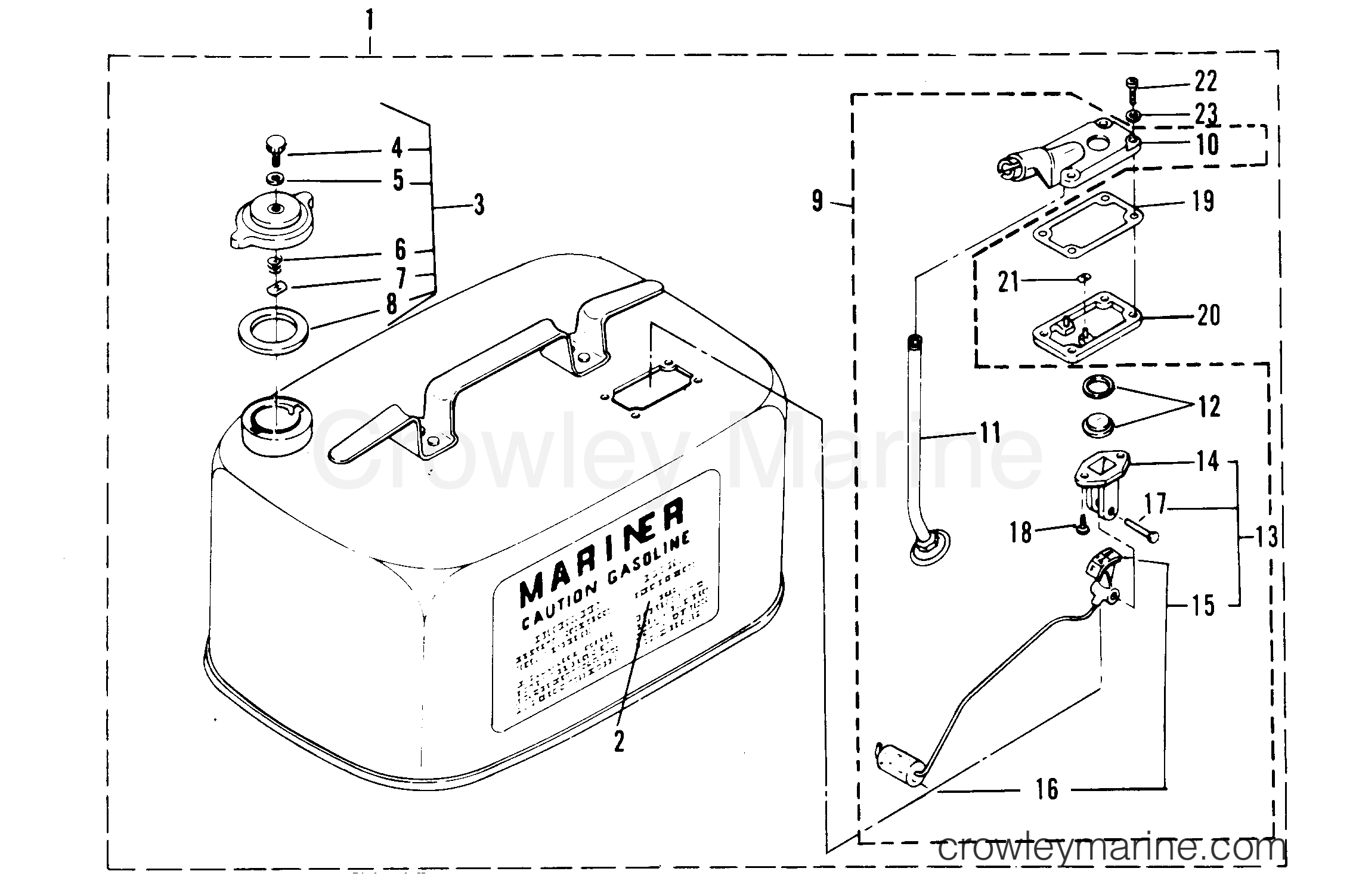 1985 Outboard 4 [M] - 7004205 - OPTIONAL FUEL TANK ASSEMBLY