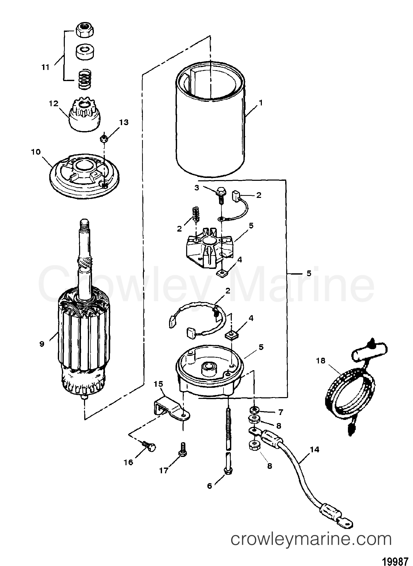 1997 Outboard 90 - H090412TT [ELPT] - STARTER ASSEMBLY
