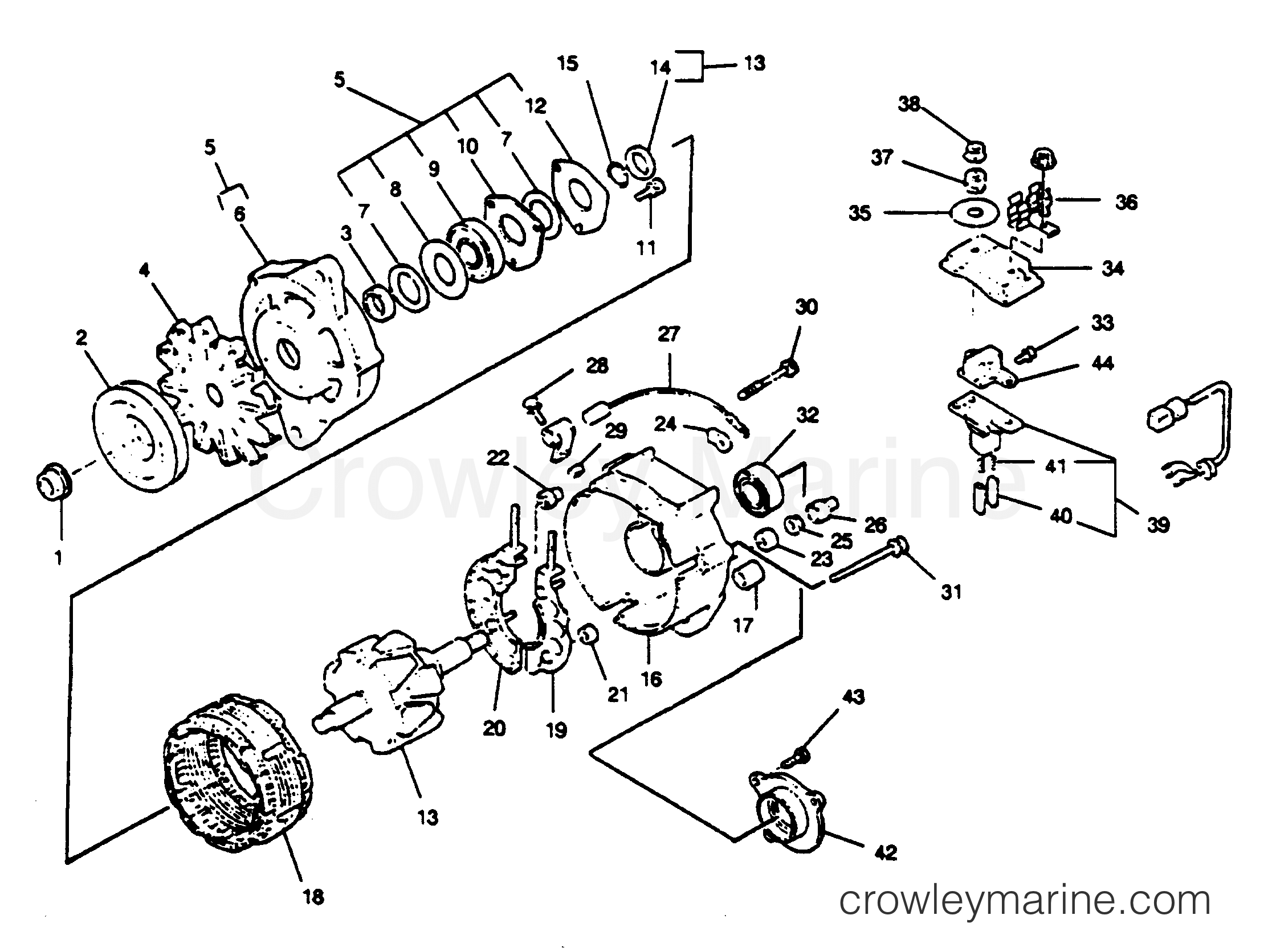 1990 Inboard Engine 3.9LD [STARBOARD] - 33922B9CS - ALTERNATOR