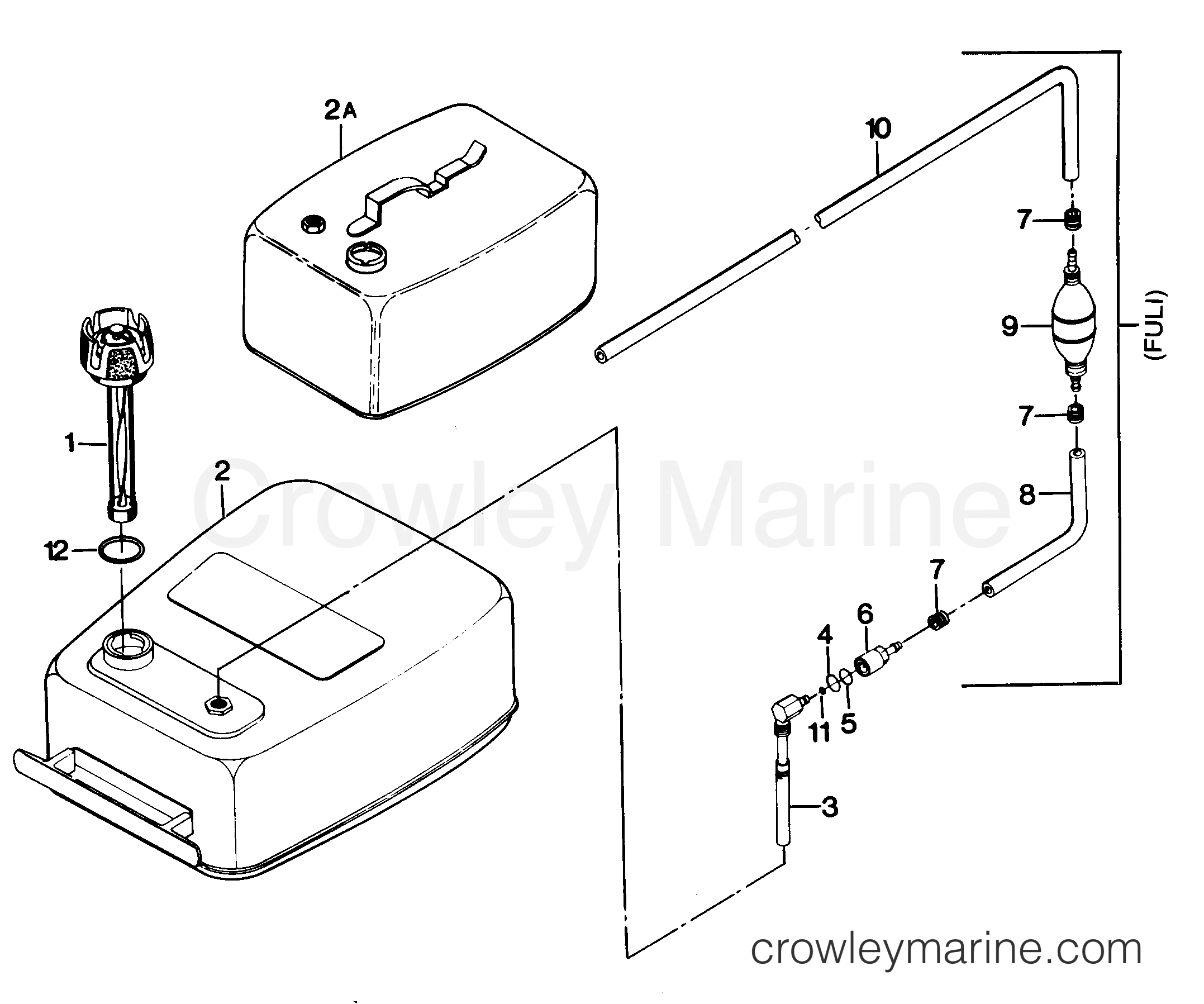 1987 Outboard 50 - 508M7B [Force] - FUEL TANK AND LINE