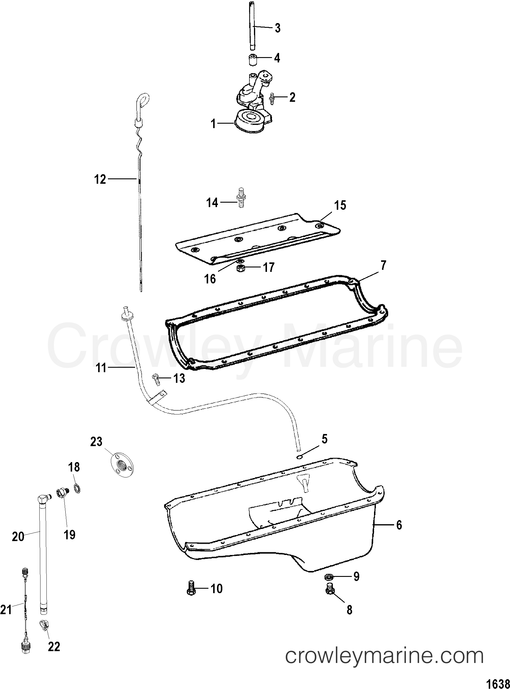 OIL PAN AND OIL PUMP 1998 Stern Drive 7.4L [BRAVO MPI] 4542067LS