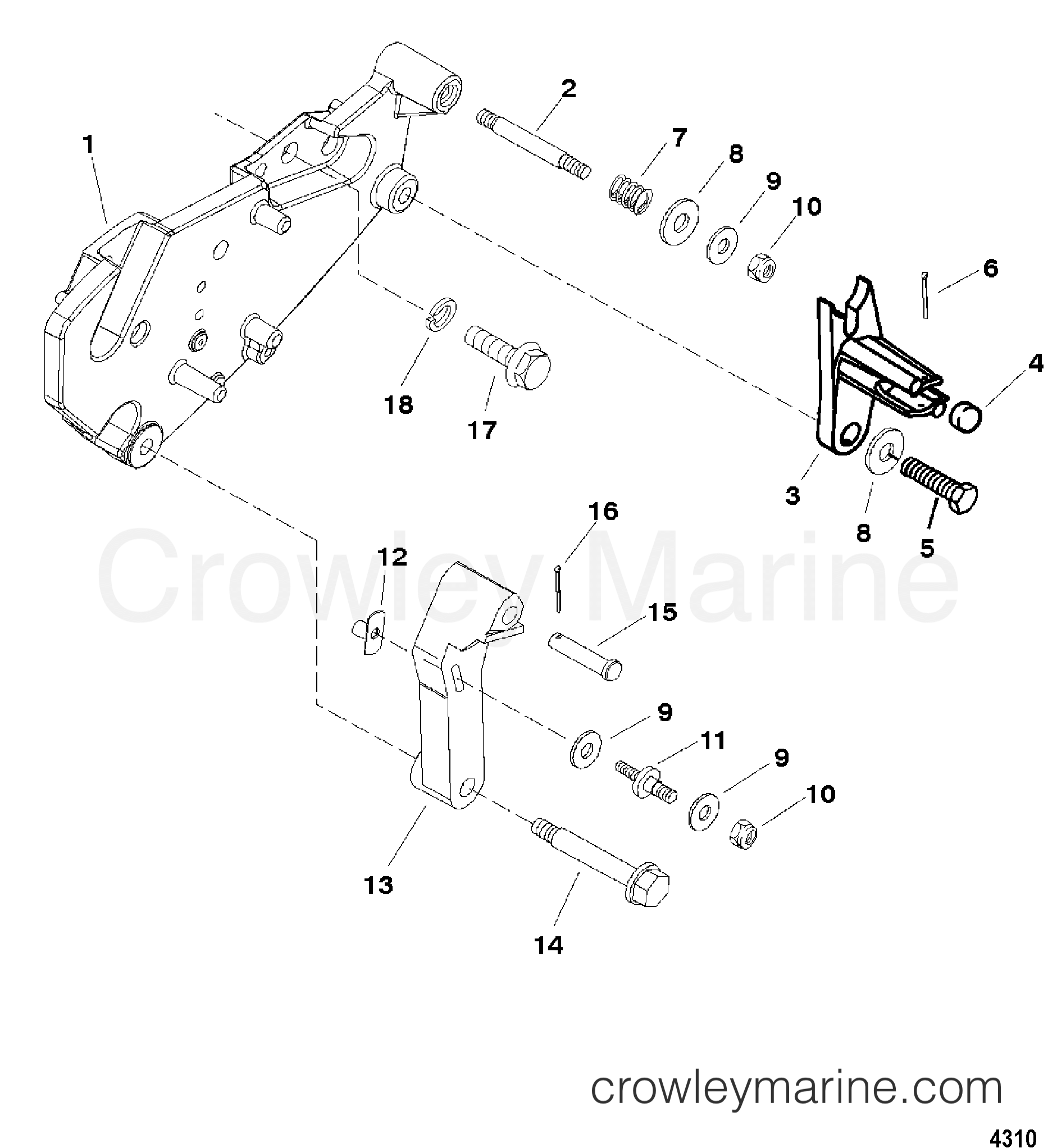 1998 Stern Drive 7.3L [D-TRONIC] - 4D7201ELD - SHIFT BRACKET