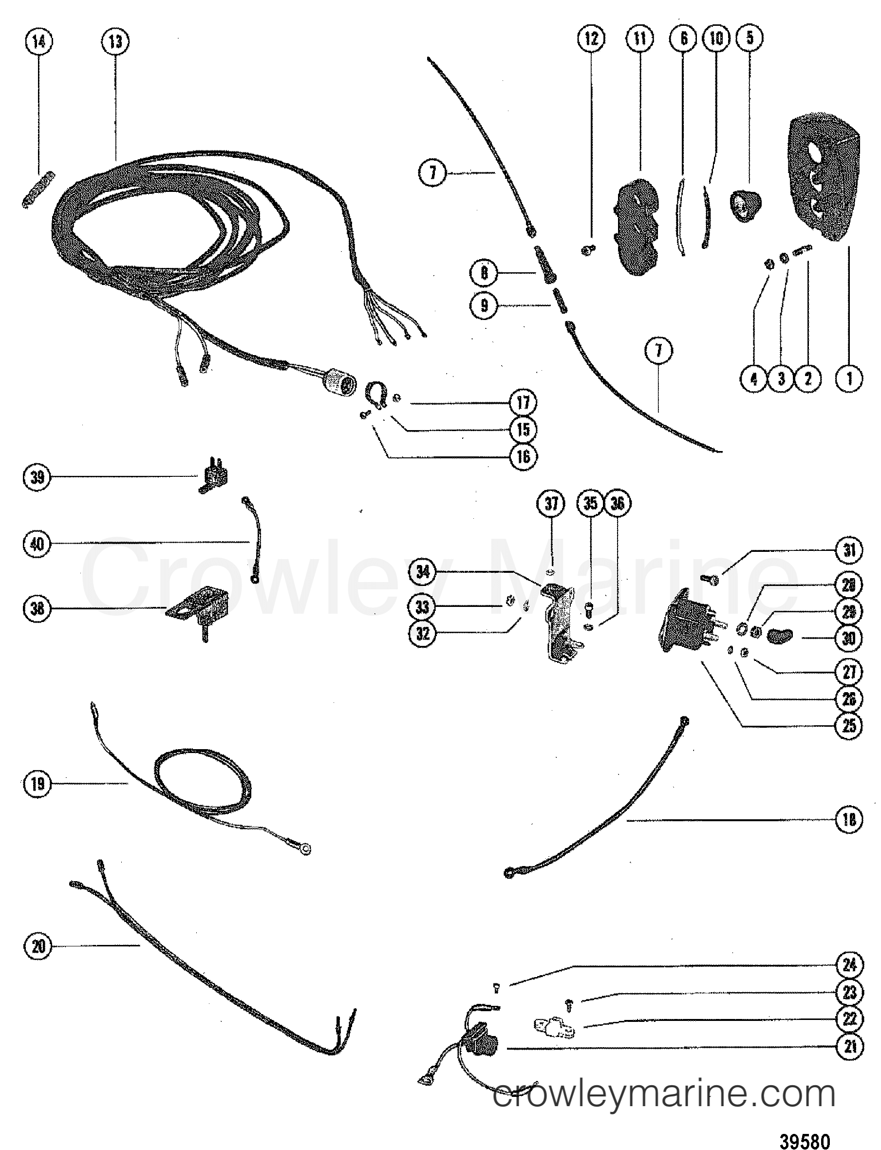 Serial Range Stern Drive 485 1980-1982 - 4893835 & Up - CONTROL PANEL ASSEMBLY