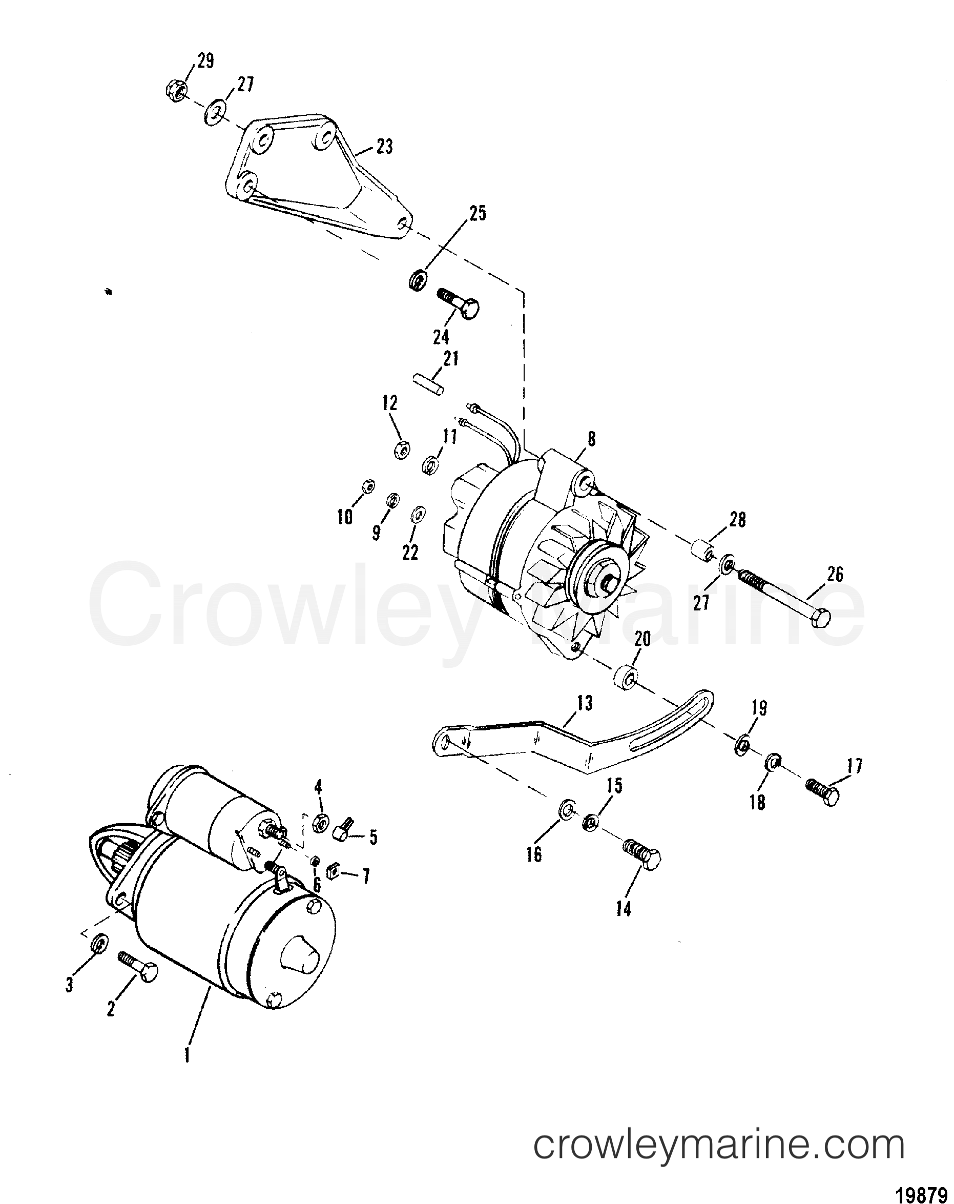 STARTER AND ALTERNATOR 1988 Inboard Engine 5.0L [CARB] 3501111AS