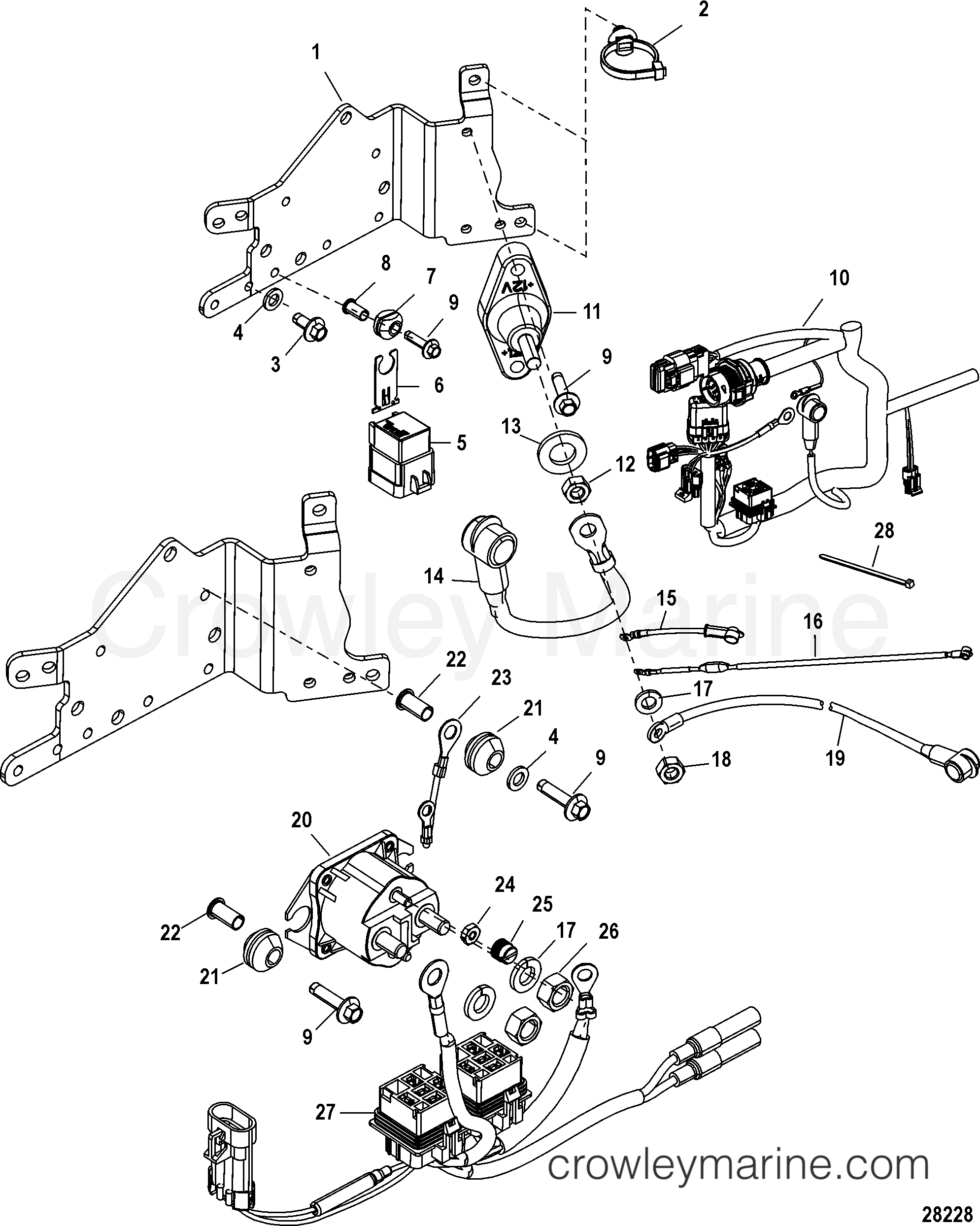 Serial Range Outboard 175 PROXS (2.5L) - 1B516339 & Up - ELECTRICAL PLATE ASSEMBLY