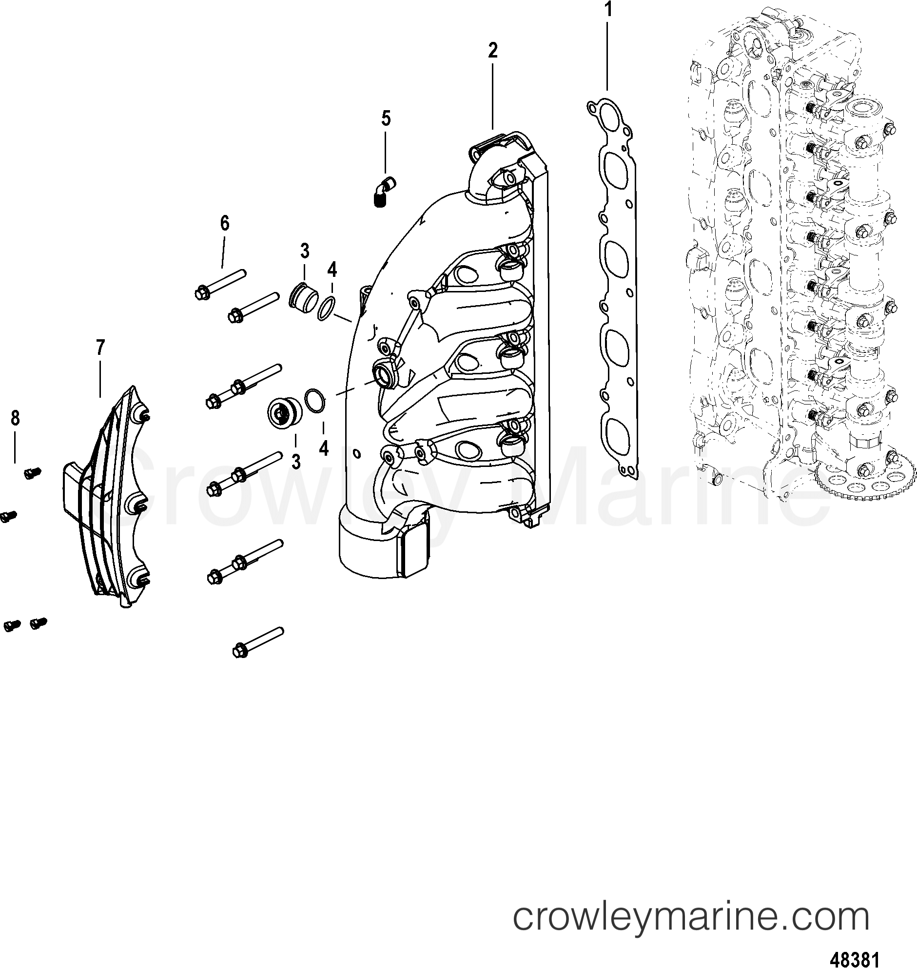 EXHAUST MANIFOLD 2011 Outboard 150 [CXL] 1150F24HD Crowley Marine