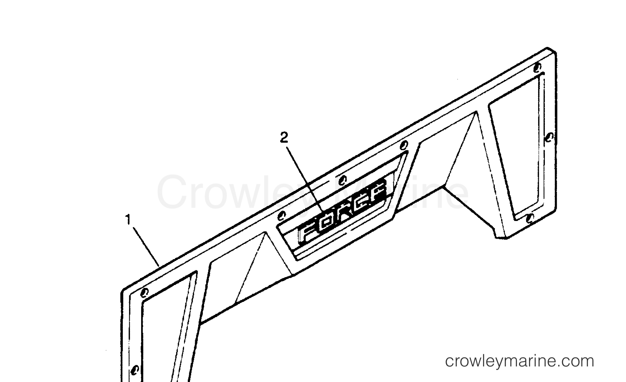 1990 Outboard 120LD - 120LD90B [L-DRIVE] [Force] - TRANSOM SHIELD