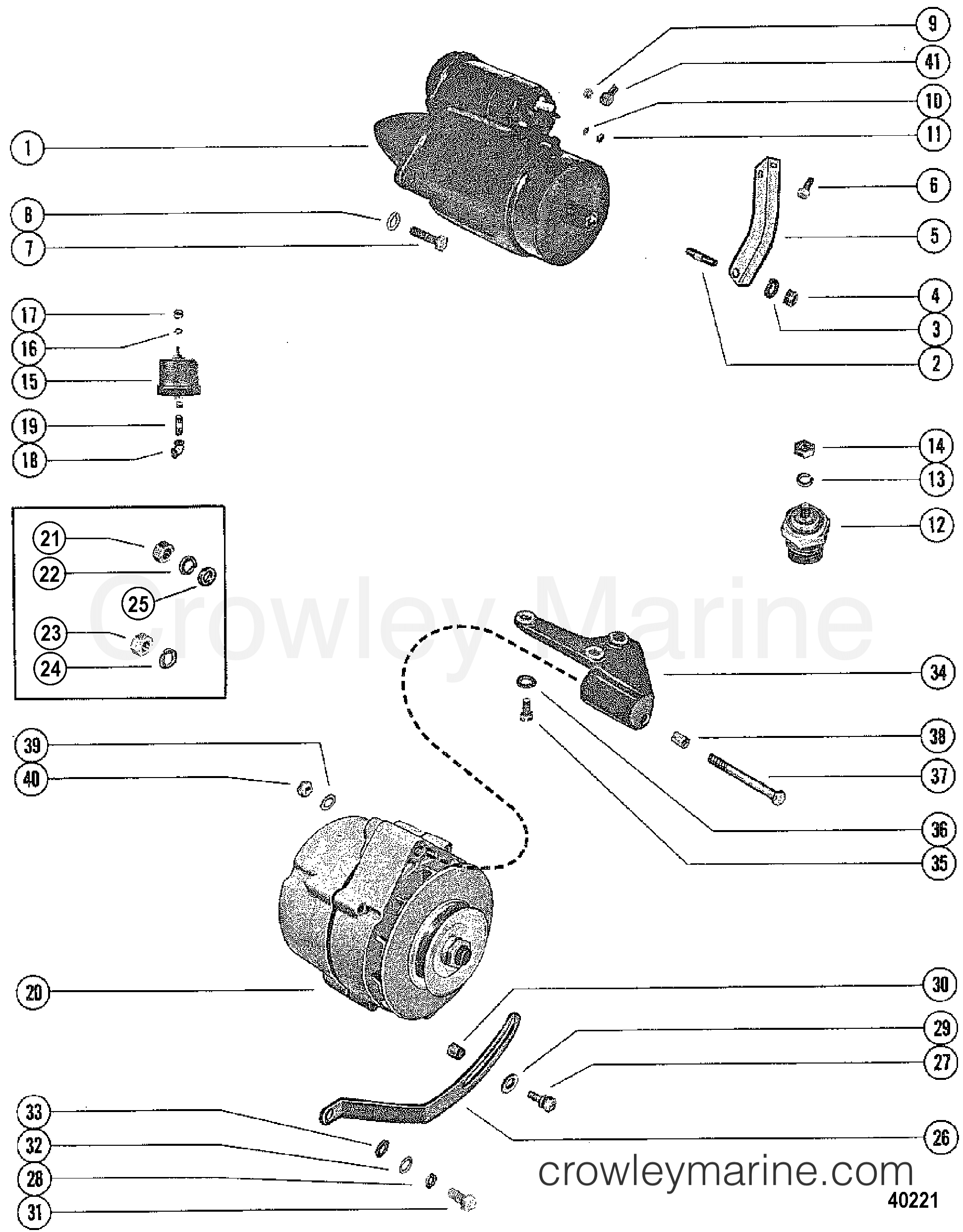STARTER MOTOR AND ALTERNATOR 1981 Stern Drive 228 228801 Crowley Marine