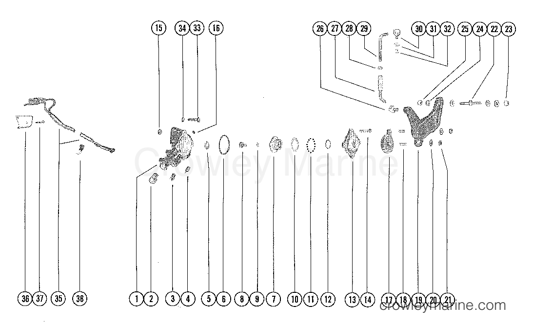 REVERSE LOCK VALVE ASSEMBLY AND SHIFT LEVER - Serial Range Mercruiser