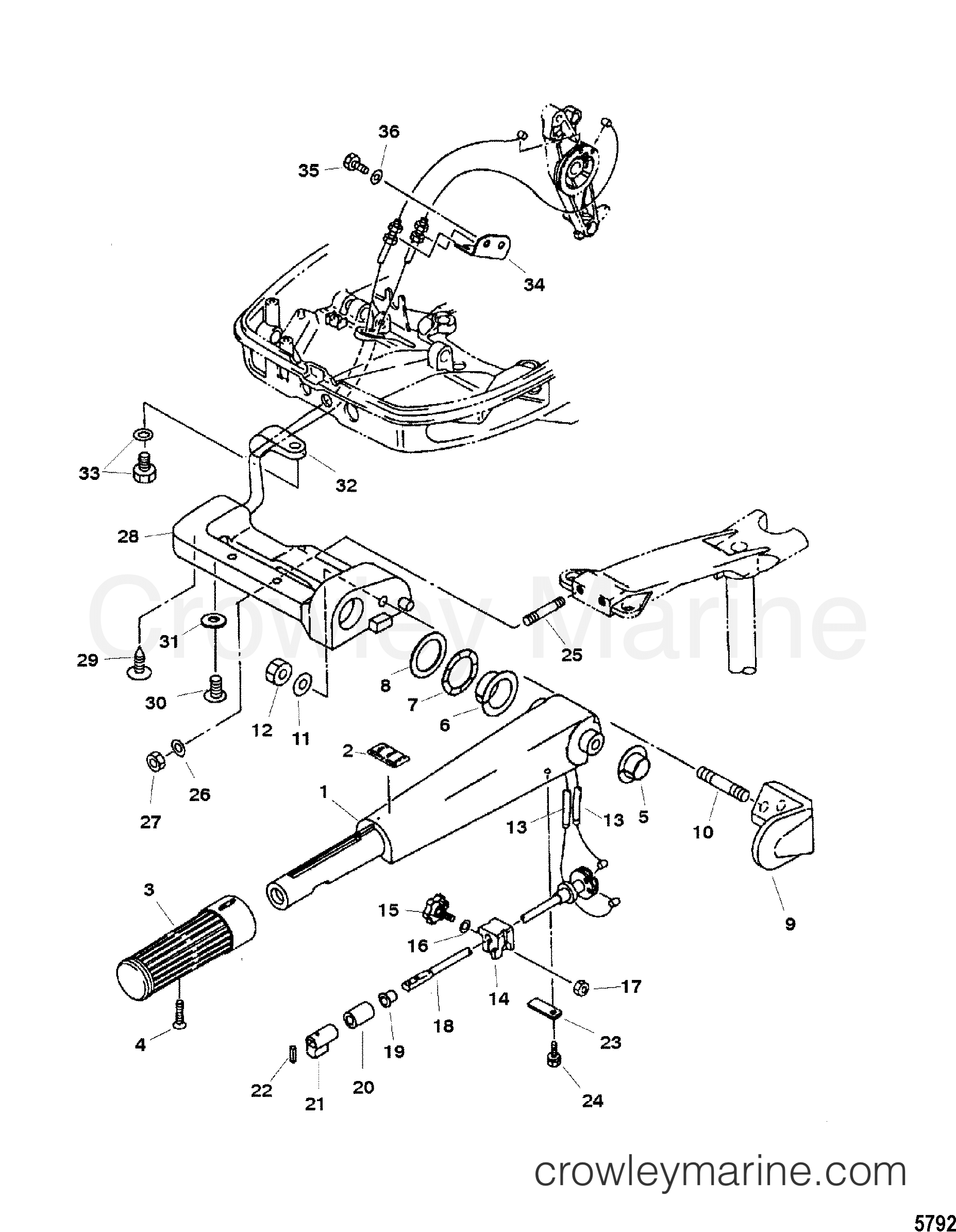 2004 Outboard 40 [ELPTO] - 7E40412RL - STEERING HANDLE