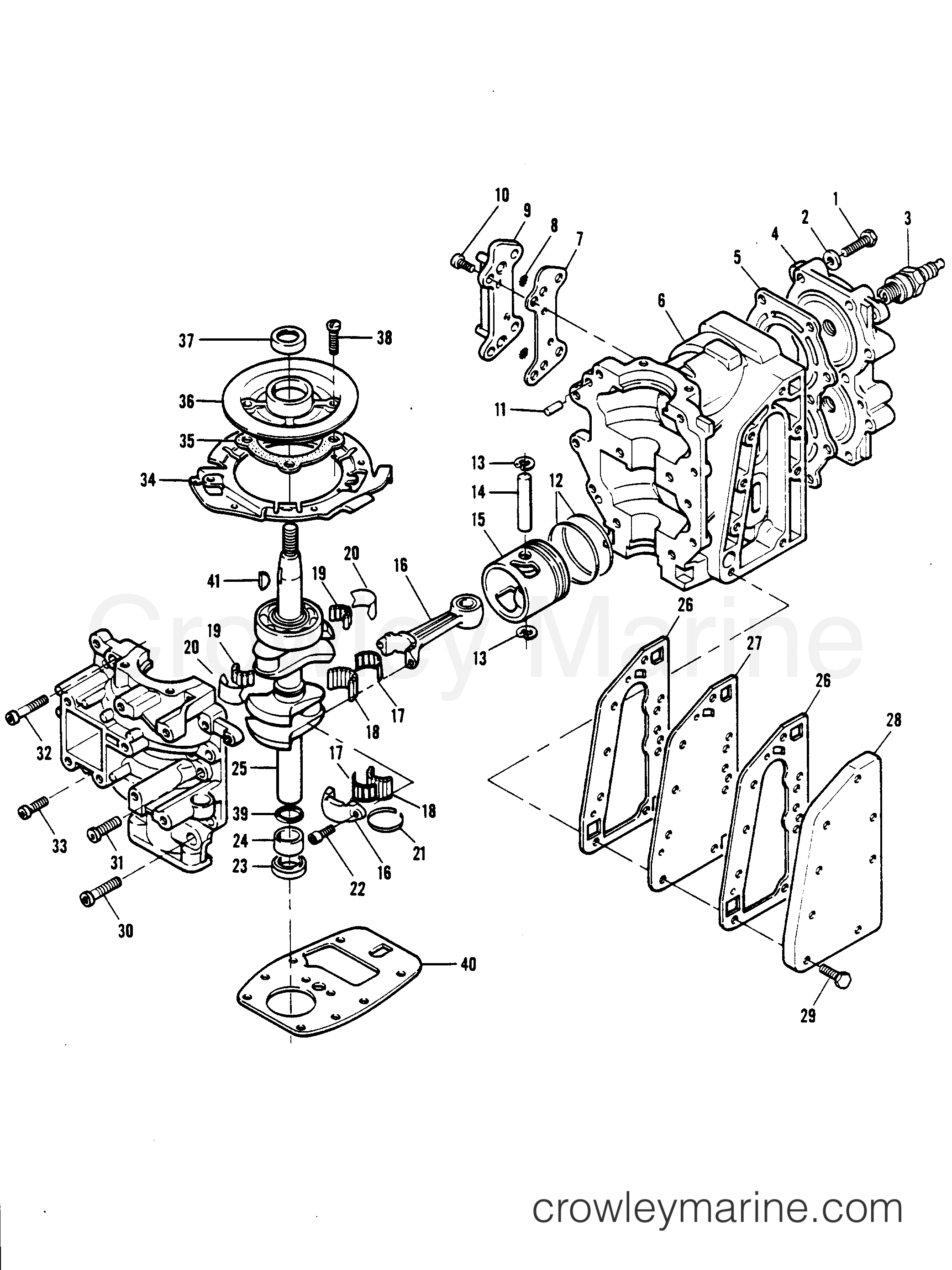 1978 Outboard 6 - 61B8A - POWER HEAD