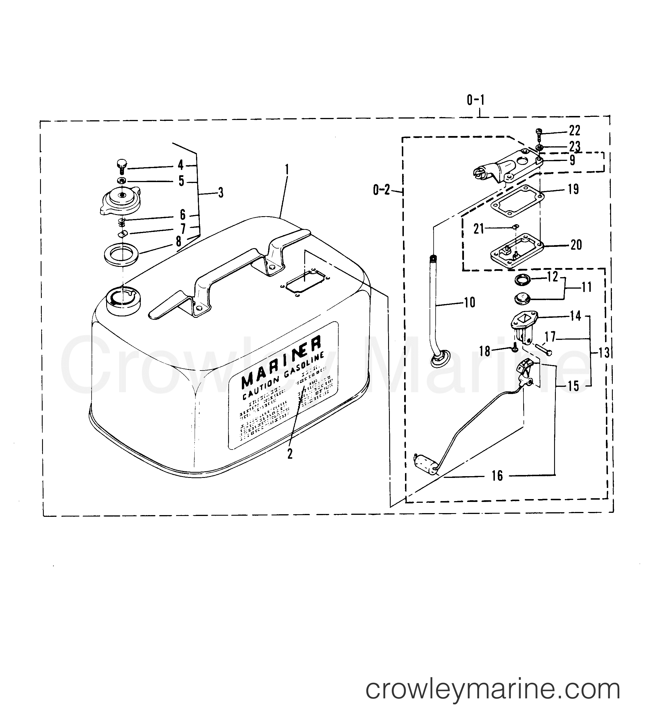 1985 Outboard 8 [M] - 7008205 - FUEL TANK ASSEMBLY