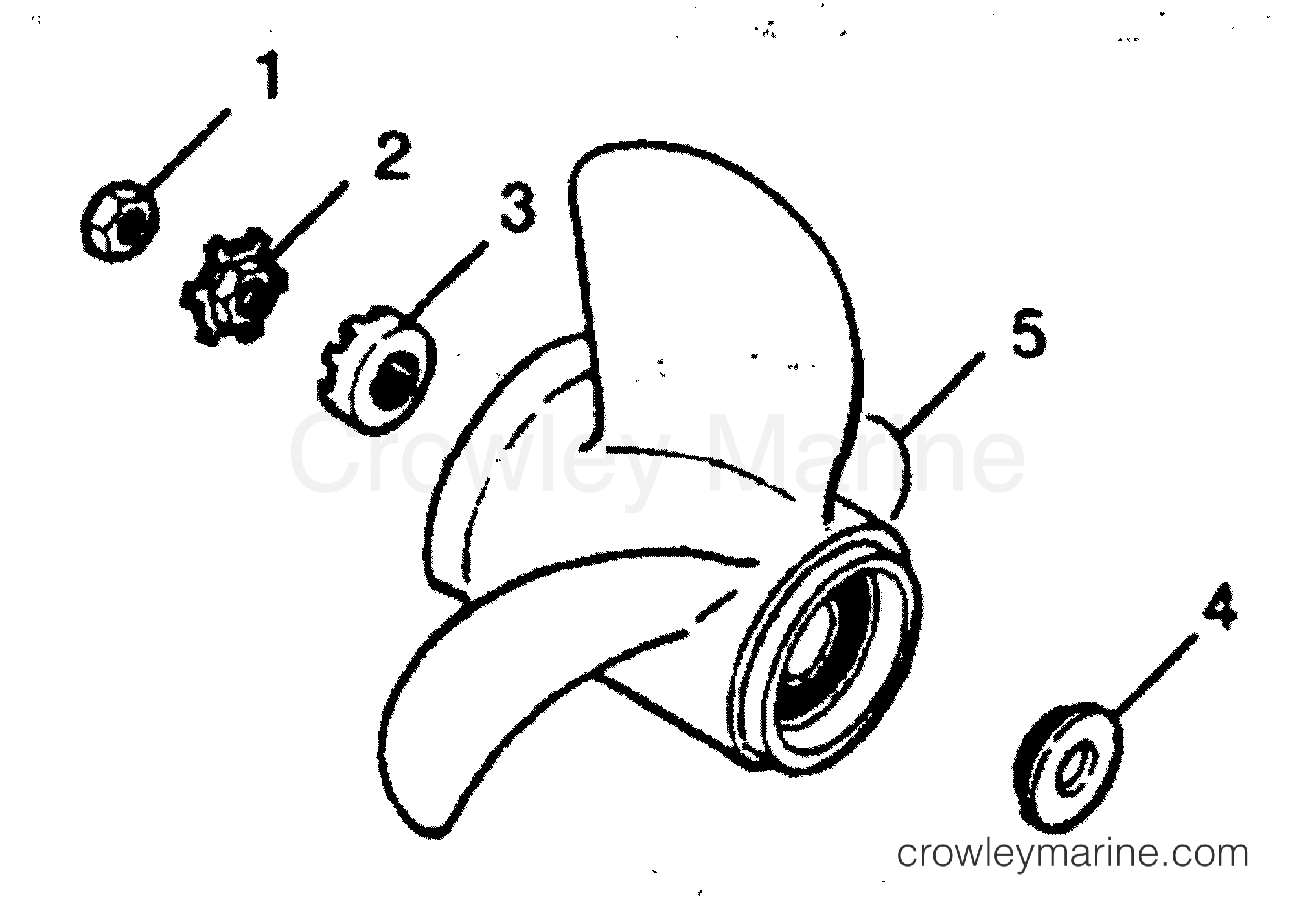 1991 Outboard 90 - 906E91D [Force] - FLARED HUB PROPS