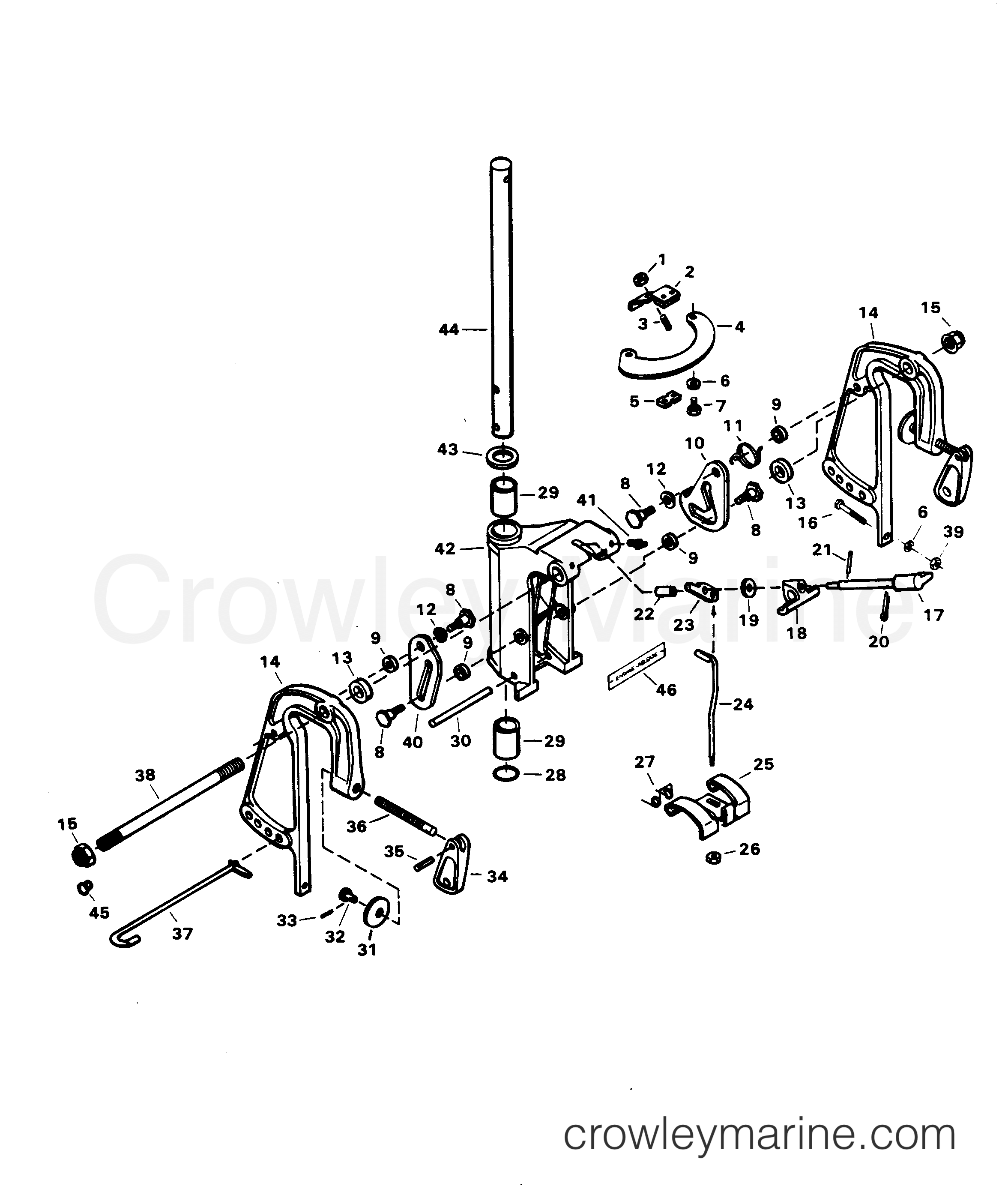 1982 Outboard 25 - 252B2F - SWIVEL BRACKET GROUP