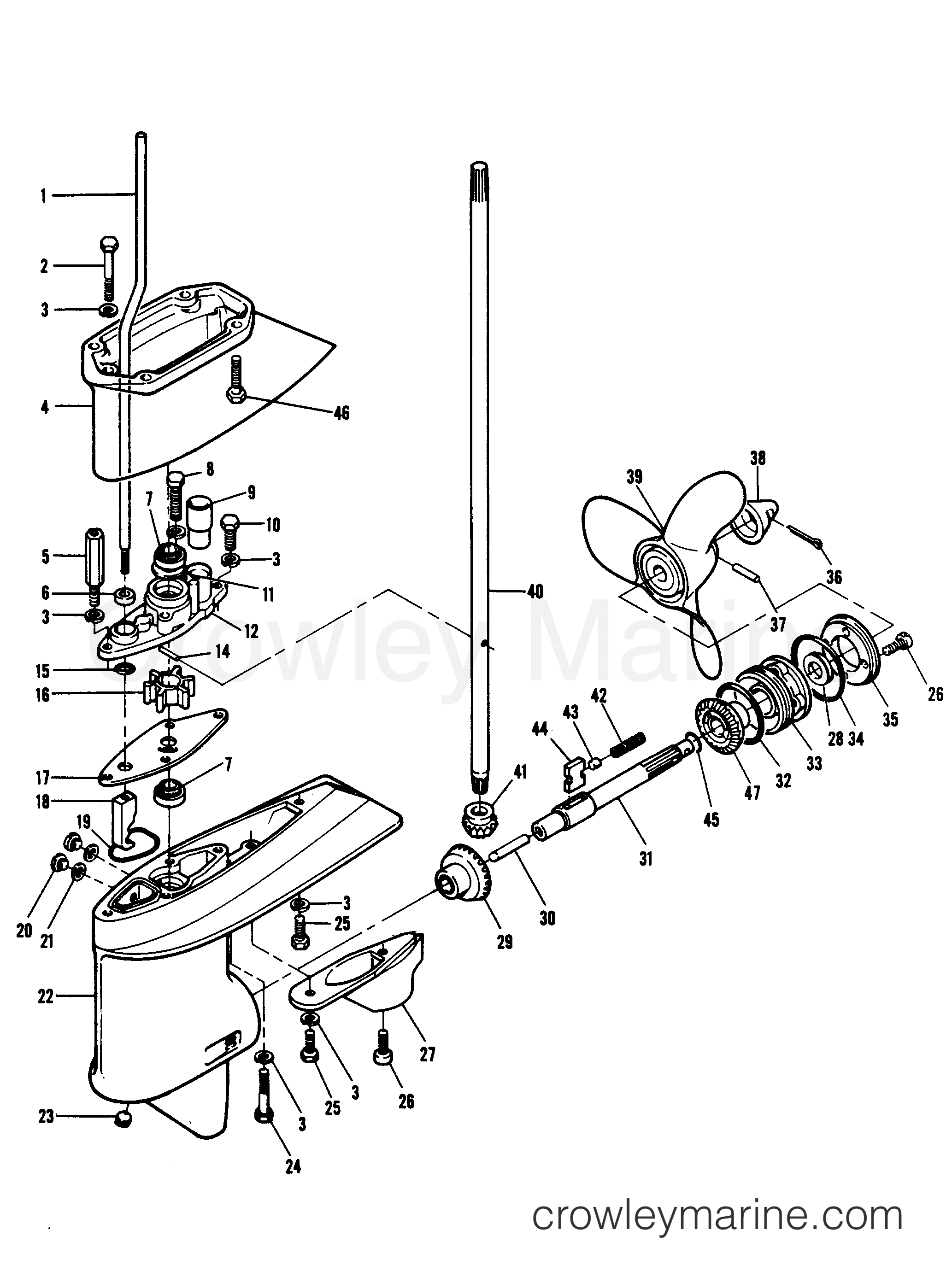 1978 Outboard 8 - 87H8A - GEAR HOUSING
