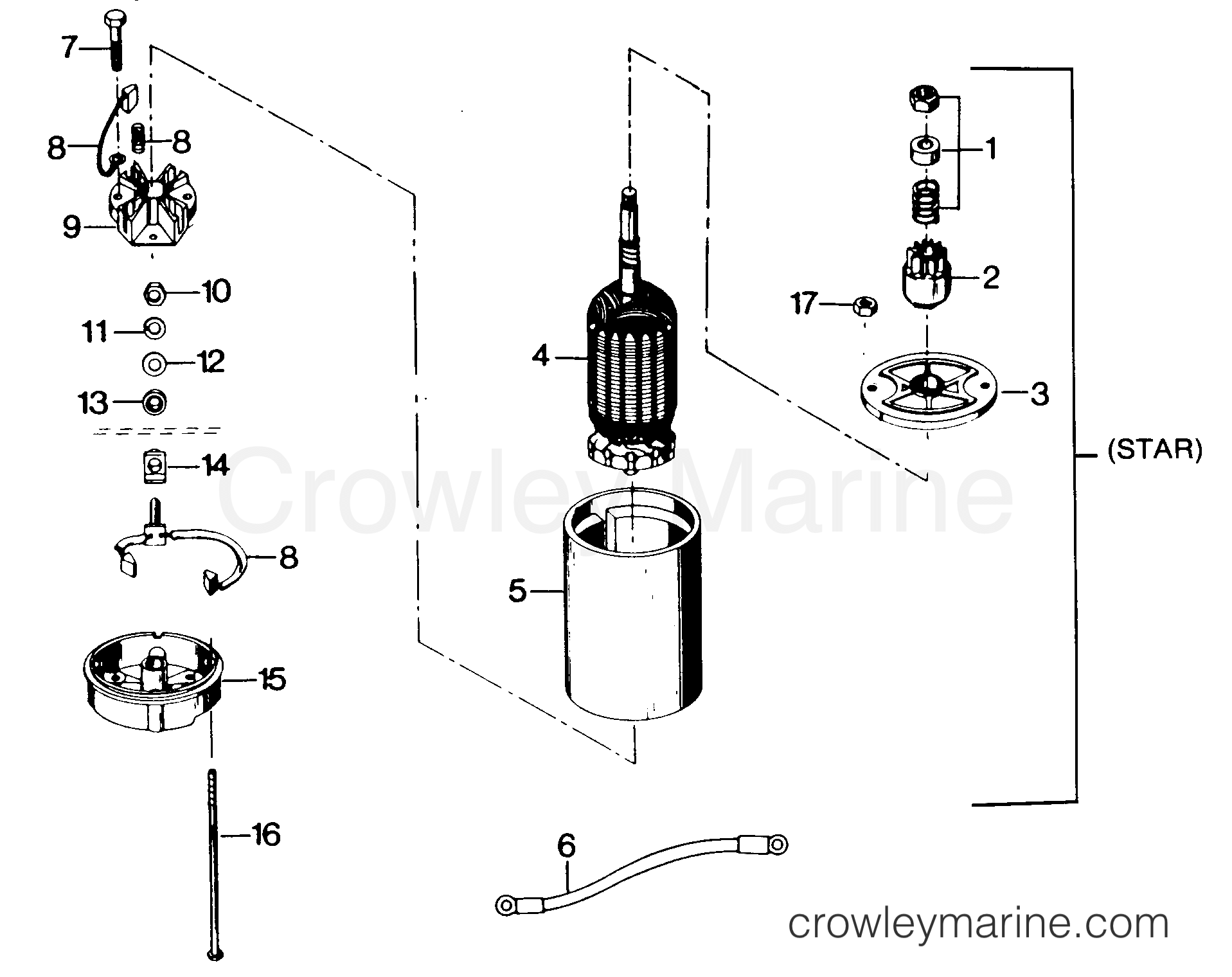 1987 Outboard 50 - 507F7B [Force] - ELECTRIC STARTER