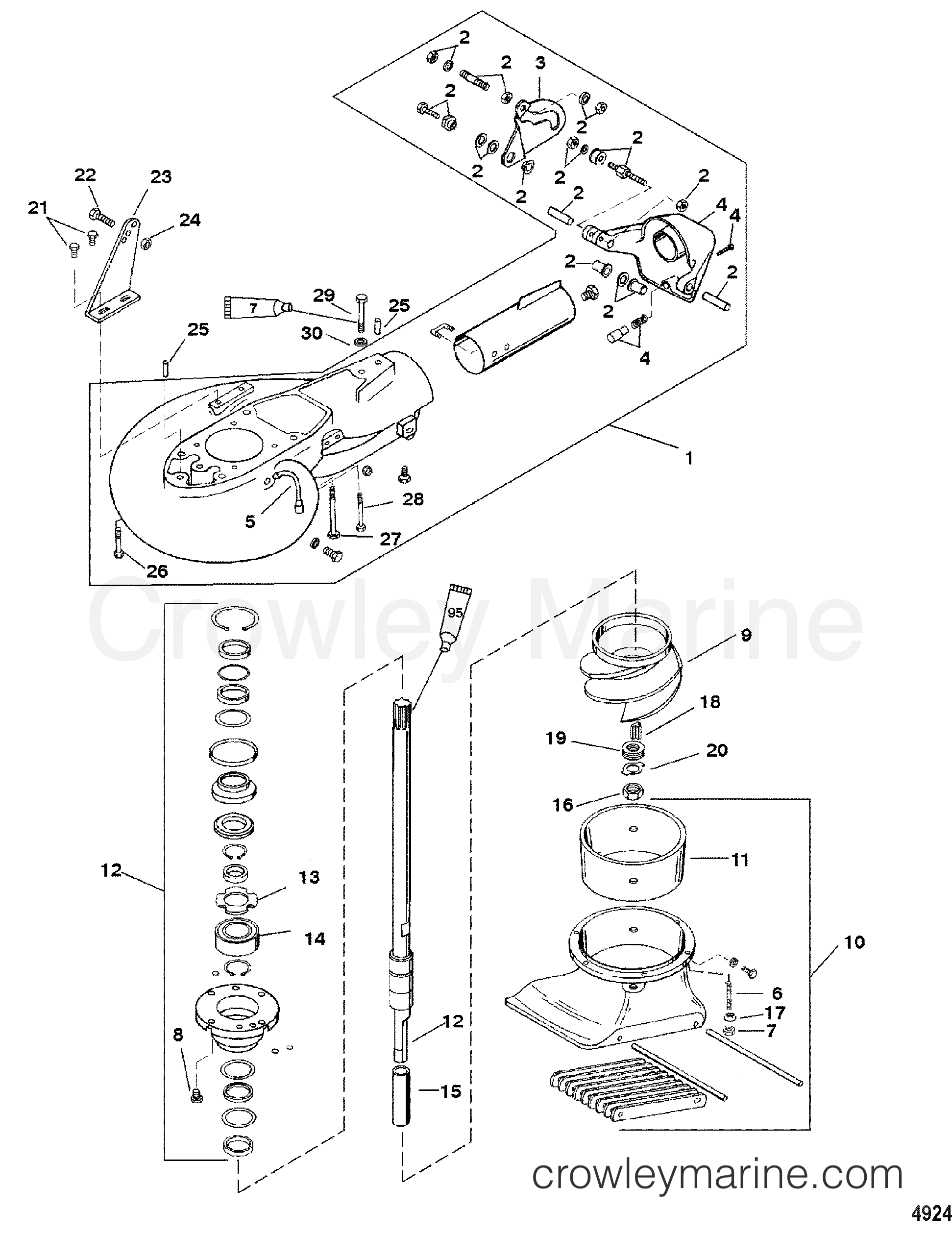 2001 Outboard 55 [MLL] - 70552L7KF - JET PUMP ASSEMBLY