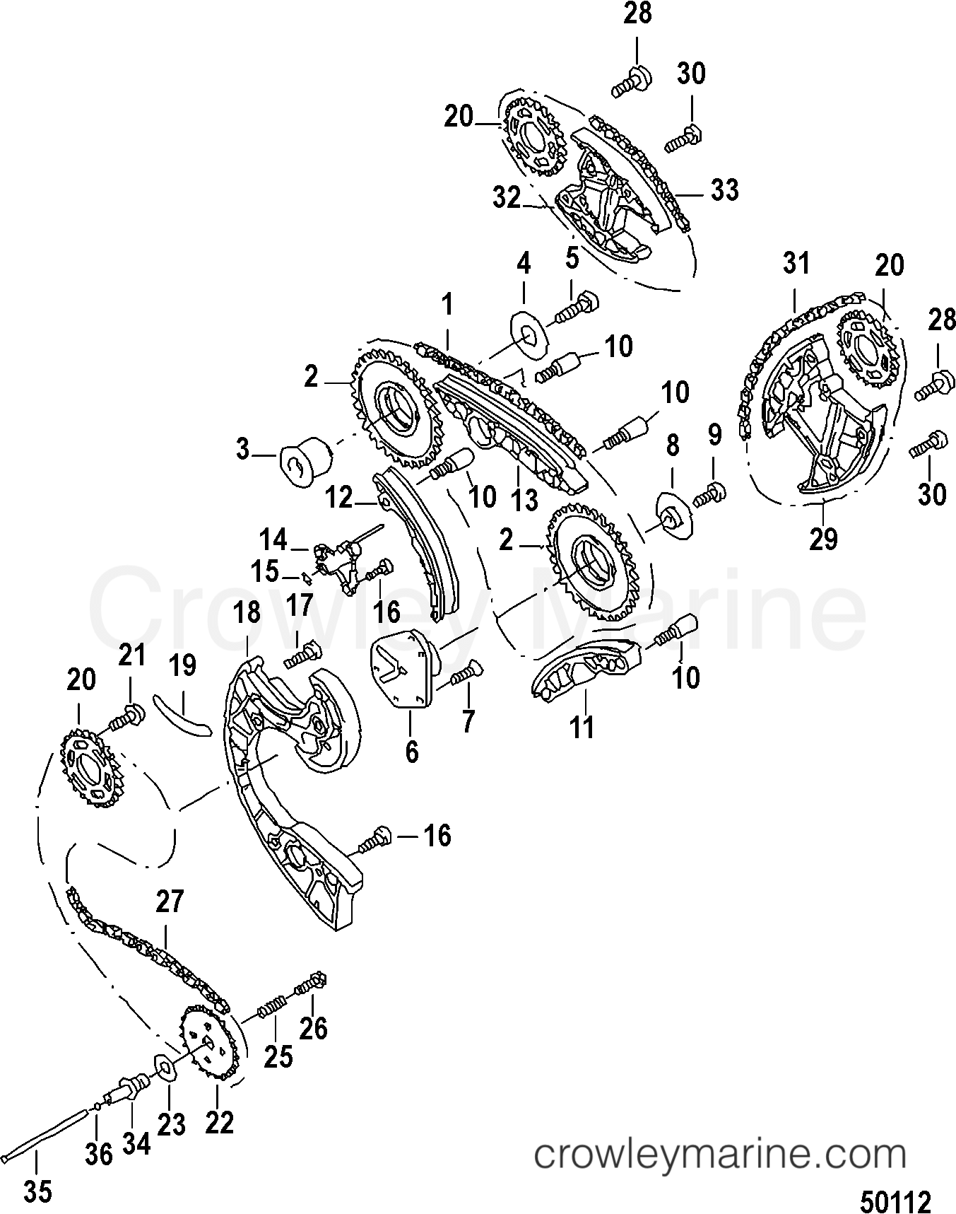 2014 Inboard Engine 3.0L TDI - 3D300111D - TIMING CHAIN AND SLIDE RAIL