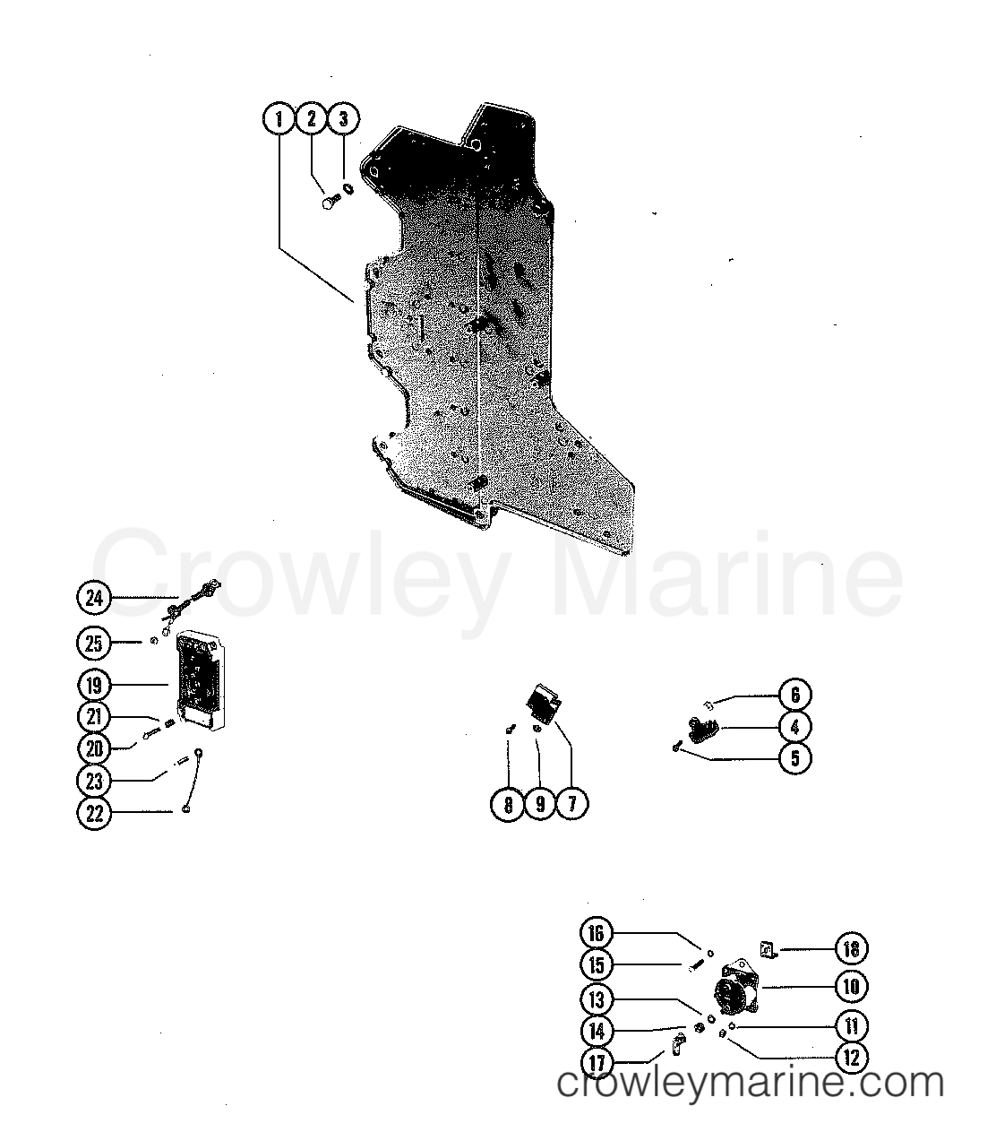 1980 Outboard 90 [ELPT] - 7090620 - SWITCH BOX AND STARTER SOLENOID