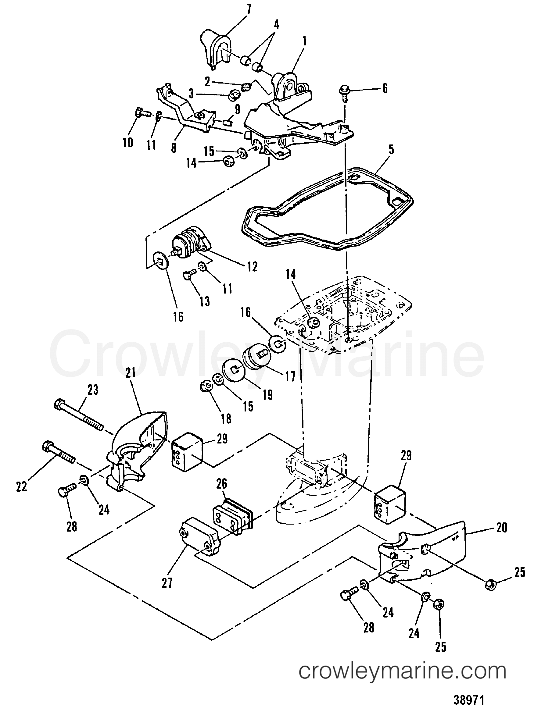 1980 Outboard 30 [M] - 7030300 - MOUNTING SYSTEM