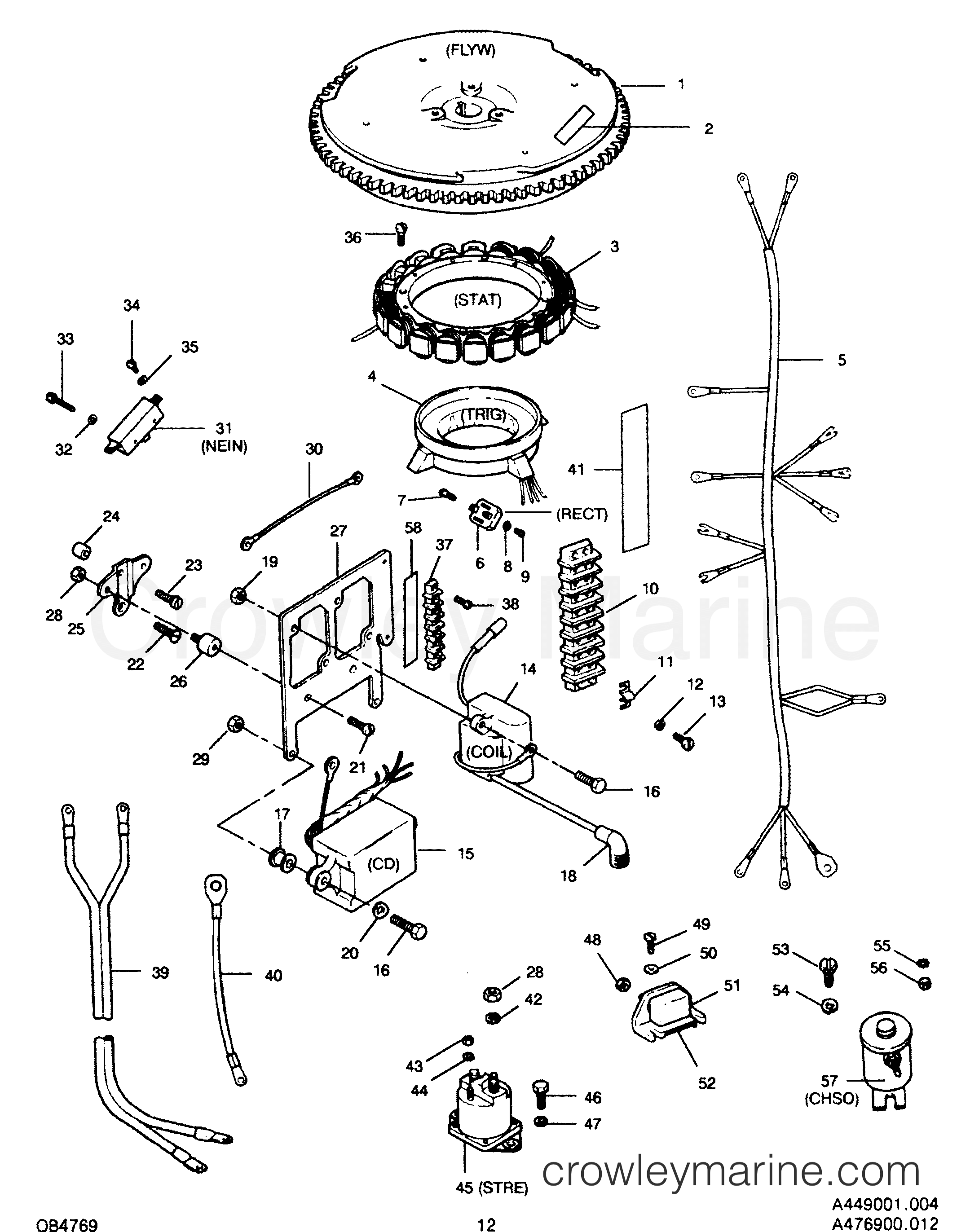 1992 Outboard 50 - 507E92A [Force] - ELECTRICAL COMPONENTS