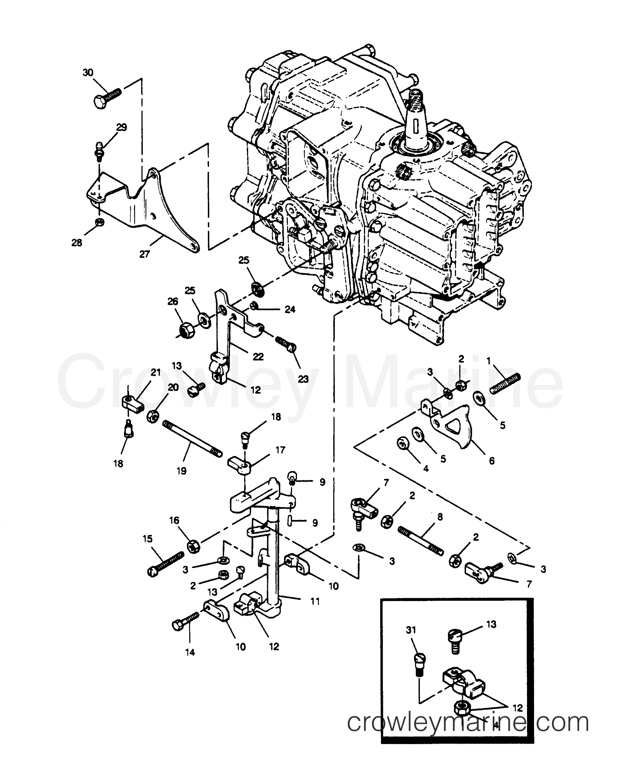 1990 Outboard 50 - 507A90C [Force] - SHIFT AND THROTTLE LINKAGE
