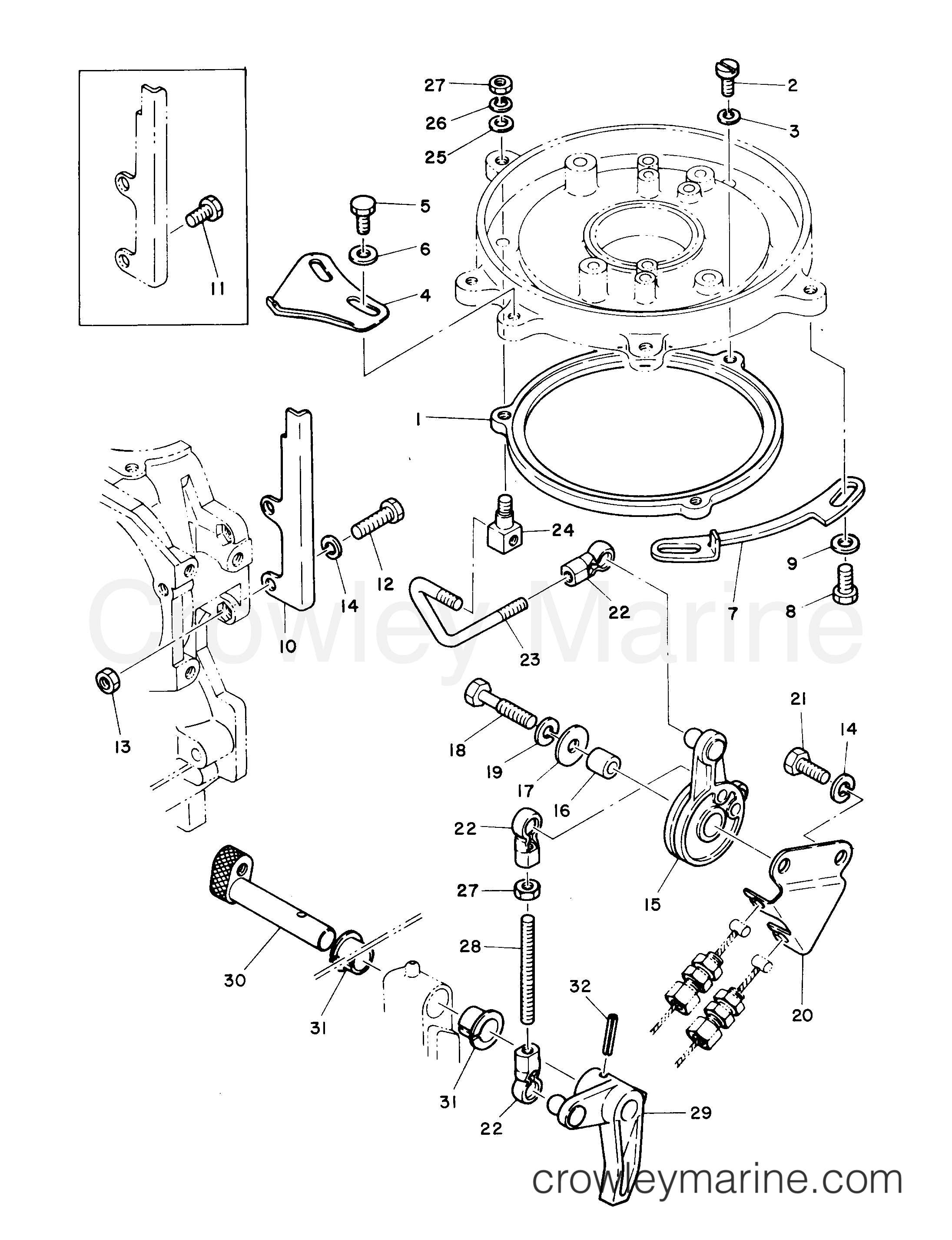 Serial Range Outboard 28 - 664-25800 AND BELOW [E] - THROTTLE CONTROL