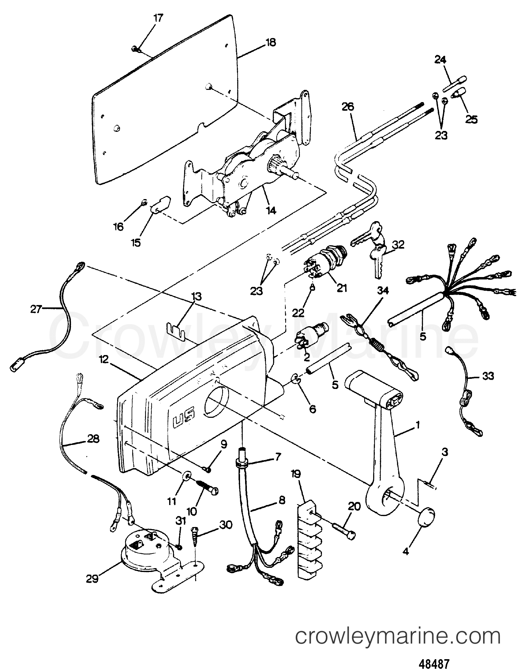1988 Outboard 35 - H0357F88B - REMOTE CONTROL