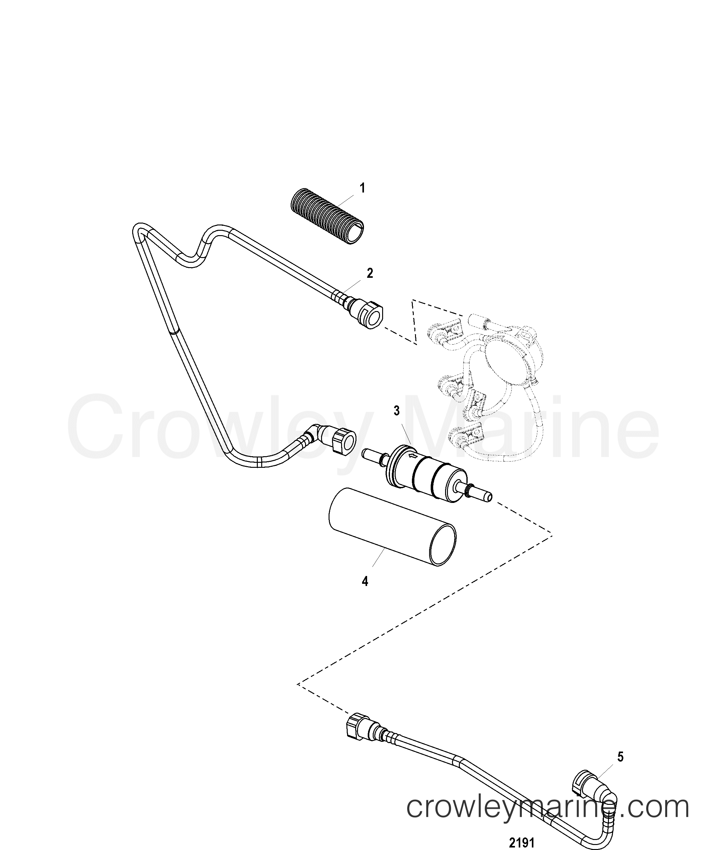 FUEL LINES 2008 Mercury Outboard 60 4S [RACE] 1960403KZ Crowley Marine