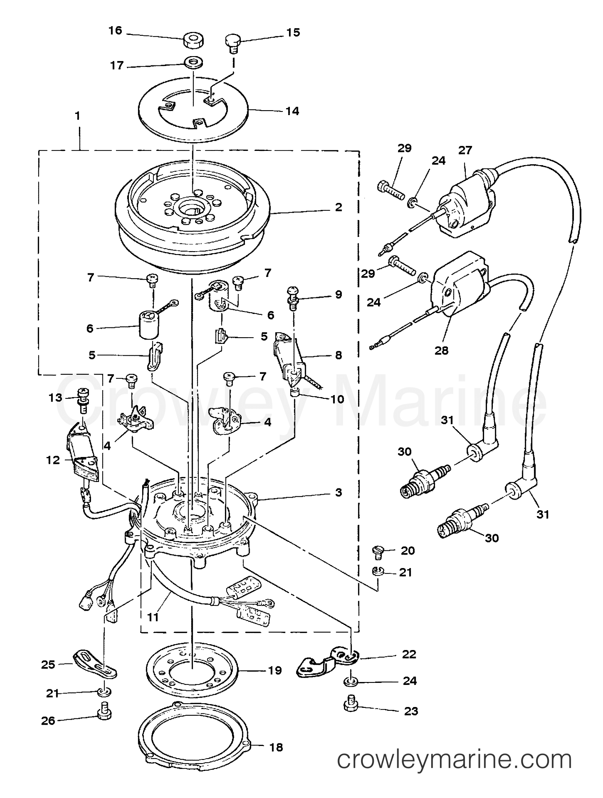 FLYWHEEL (S/NM100130/ML402040 & BELOW) 1985 Outboard 8 [ML