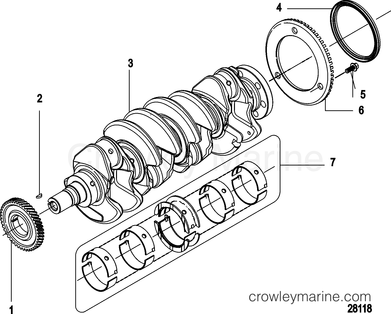 1998 Inboard Engine 2.0L QSD [EI 115] - 30200029F - CRANKSHAFT