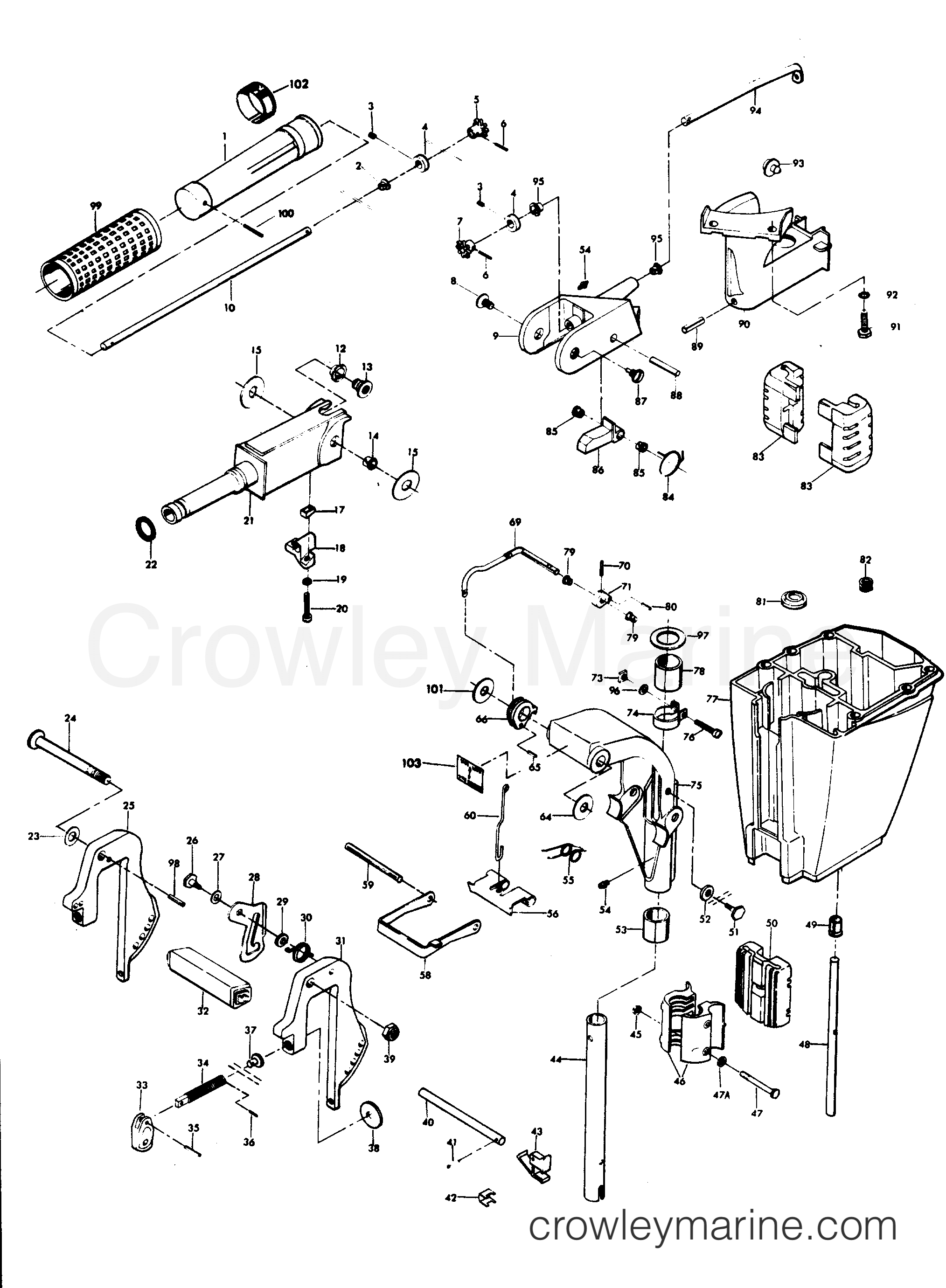 MOTOR LEG 1978 Outboard 15 H0152B78D Crowley Marine