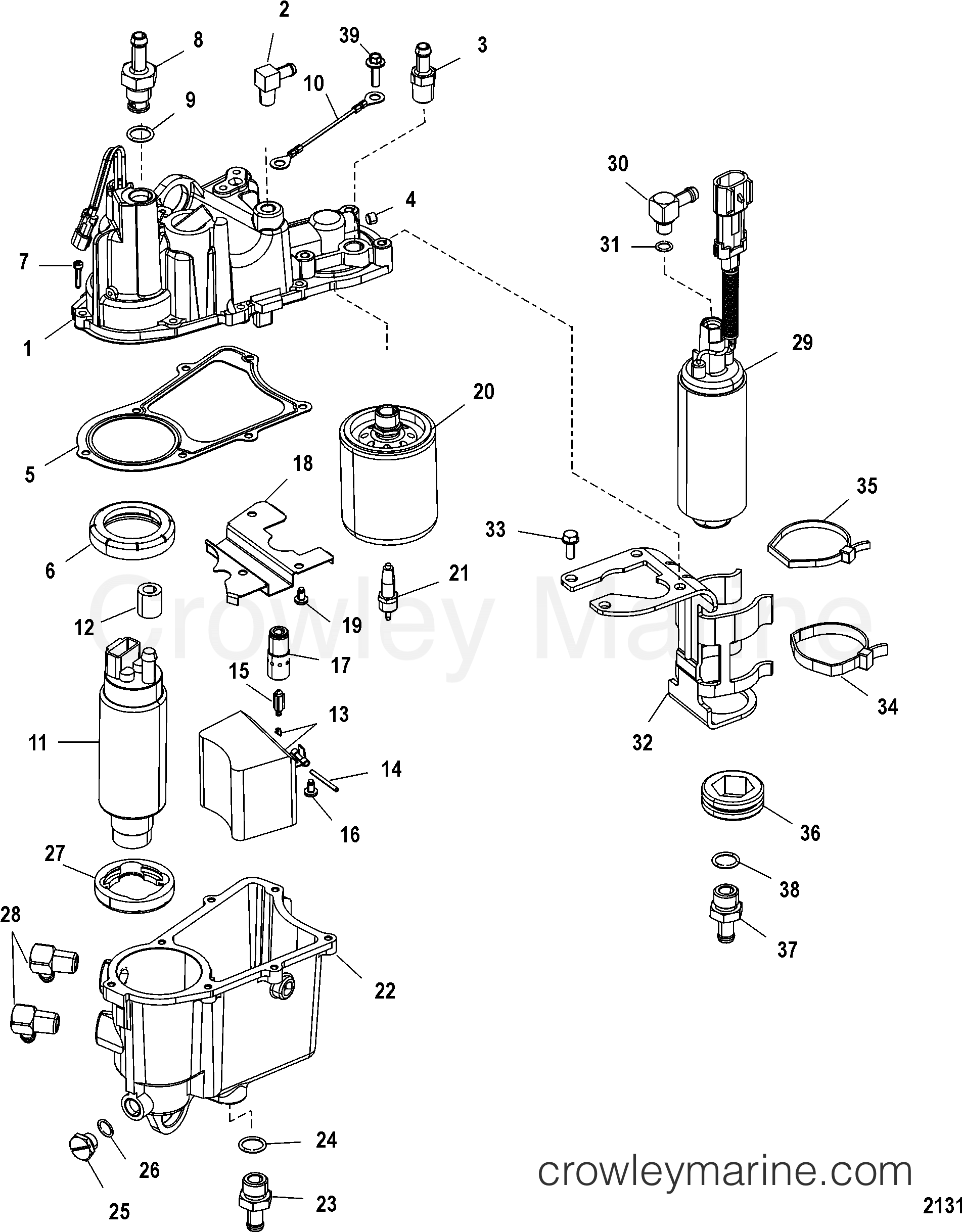 MELLページ VAPOR SEPARATOR COMPONENTS - 2004 Outboard 135DFI [CXL DIG