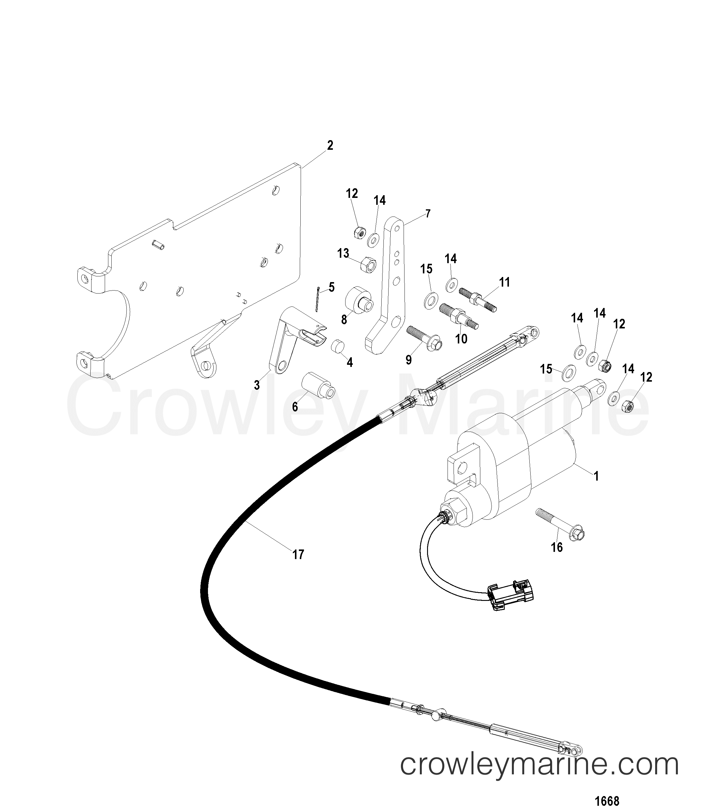 1998 Inboard Engine 8.1L [MPI HORIZ] - 308100511 - SHIFT BRACKET( DIGITAL THROTTLE-SHIFT )