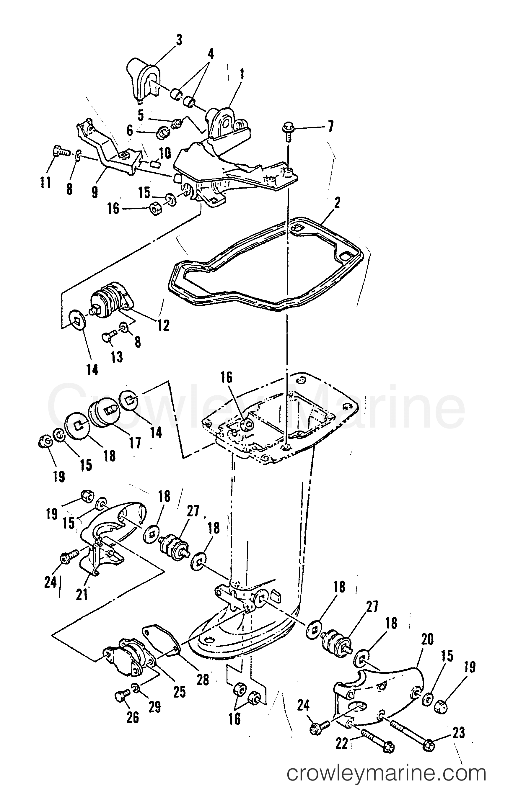 1992 Outboard 25 [M] - 7025208AW - MOUNTING SYSTEM