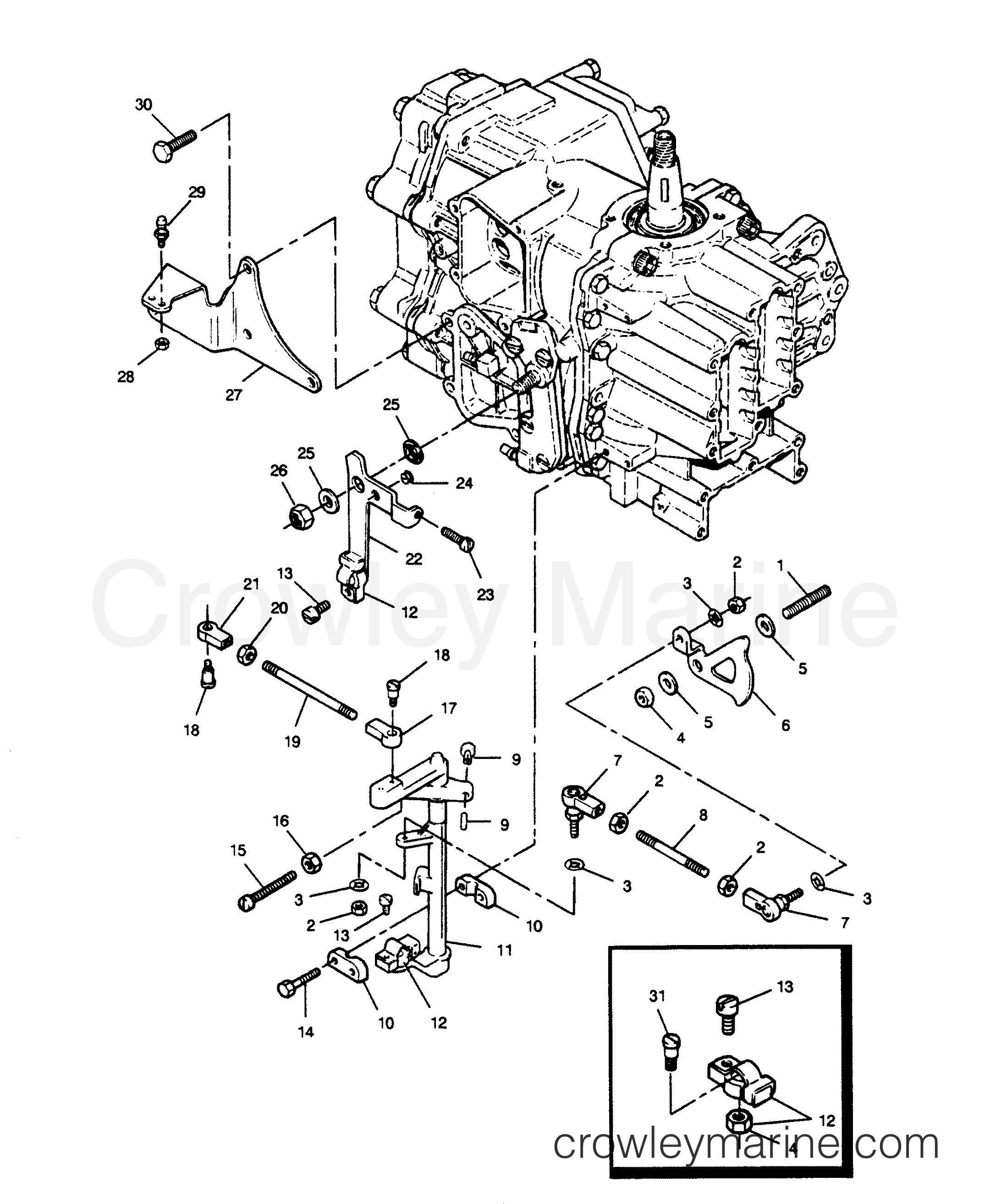1990 Outboard 50 - 508F90D [Force] - SHIFT AND THROTTLE LINKAGE
