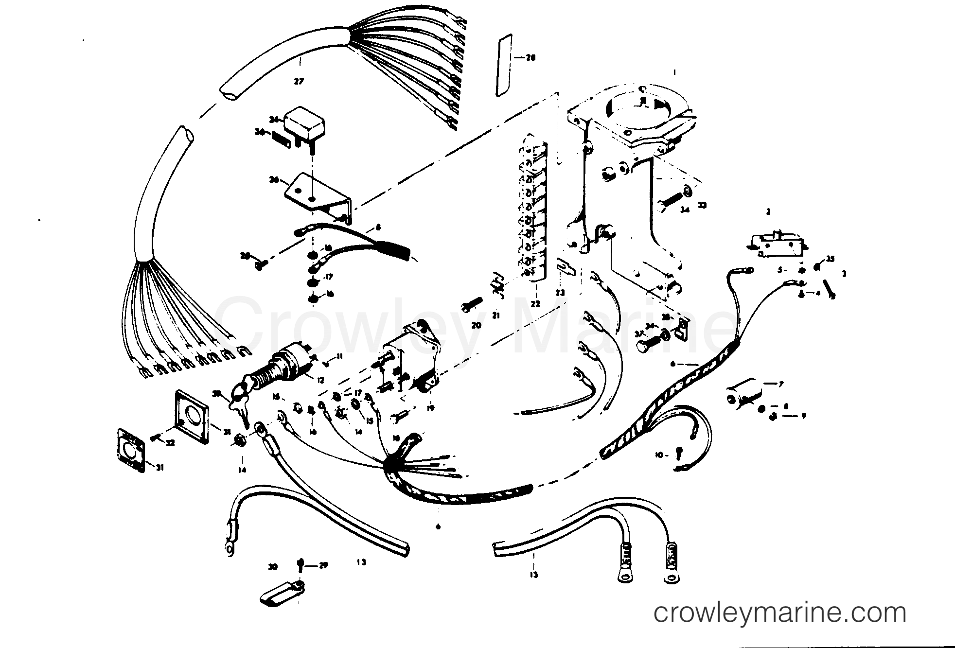 1977 Outboard 25 - 253BB - ELECTRICAL COMPONENTS