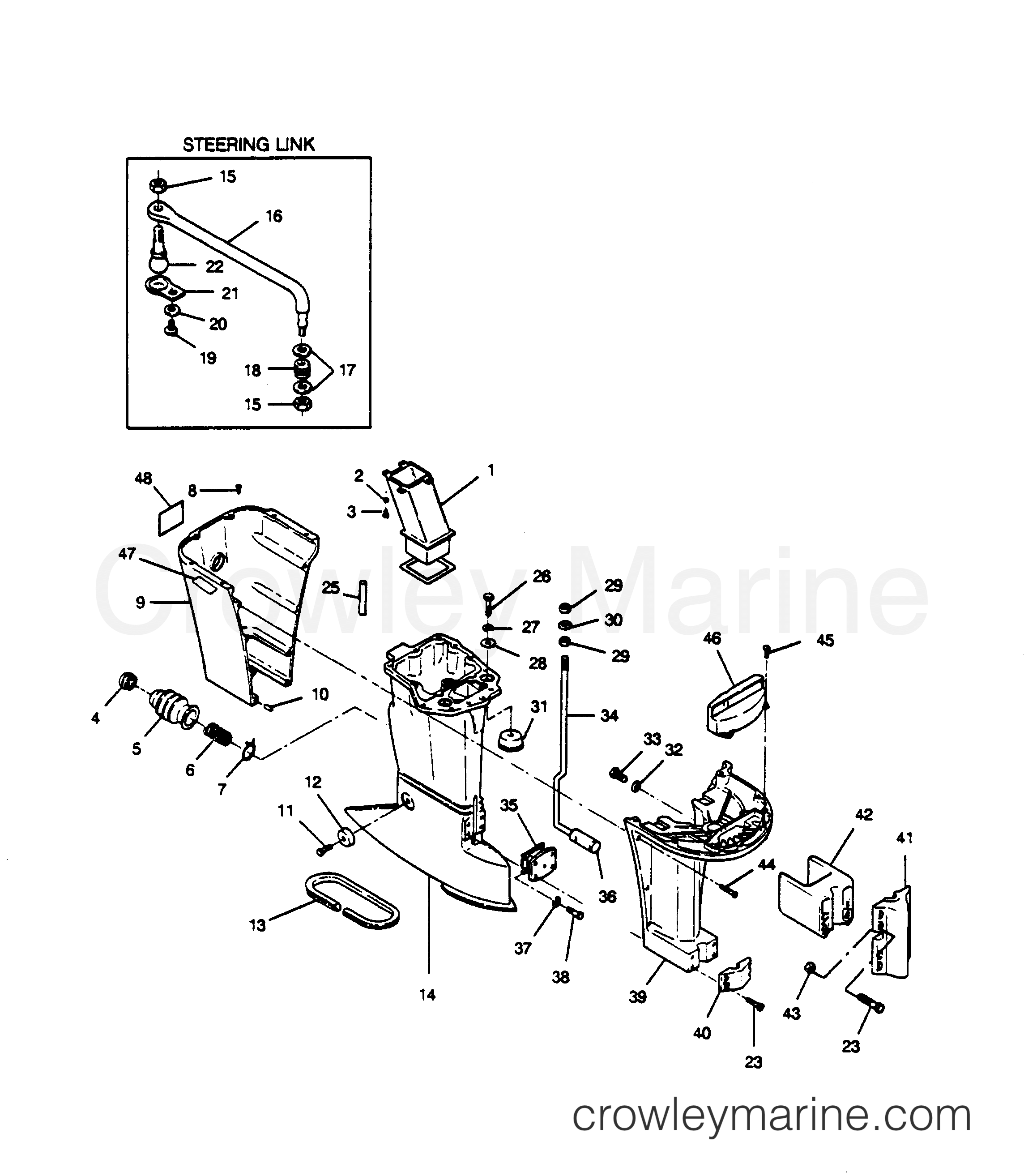 1989 Outboard 85 - 856F9F [Force] - MOTOR LEG