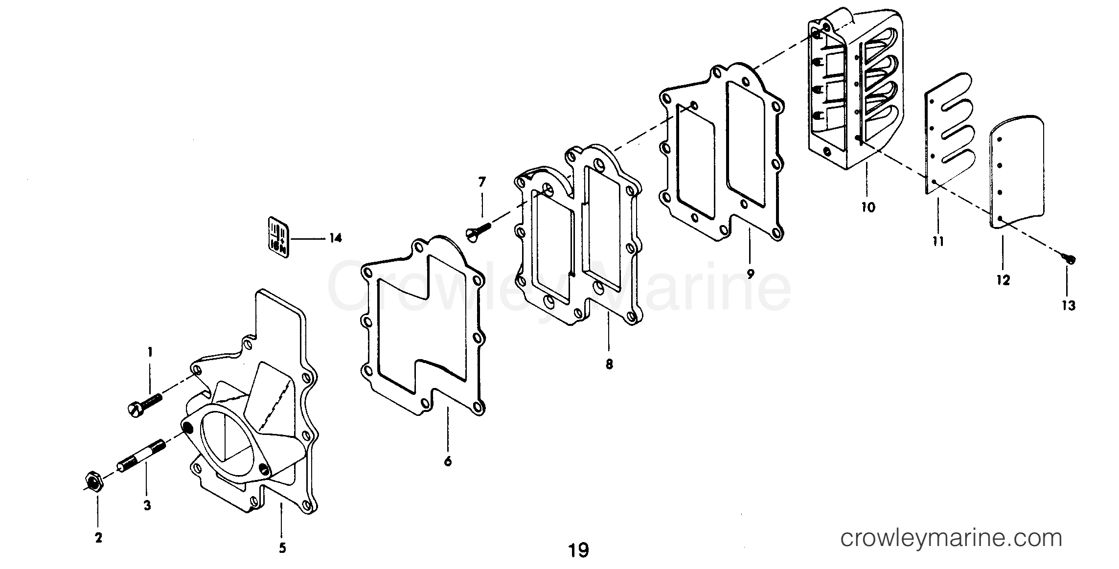 1980 Outboard 45 - H0456B80L - REED PLATE