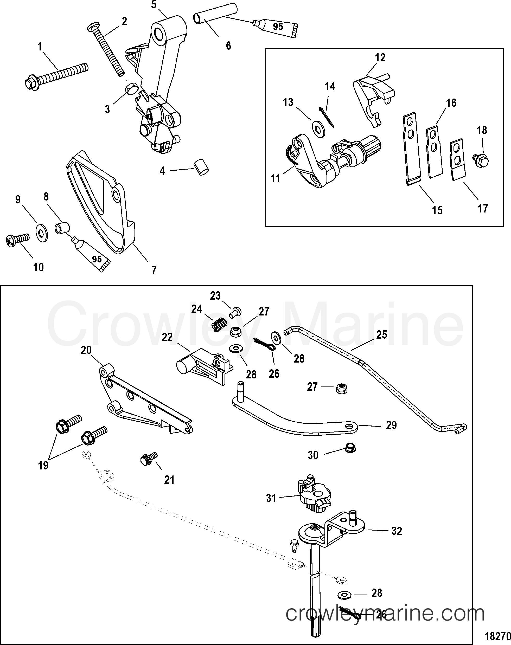 Serial Range Outboard 40 CARB (3 CYL.)(4-STROKE) - 0P401000 & Up [BEL] - LINKAGE