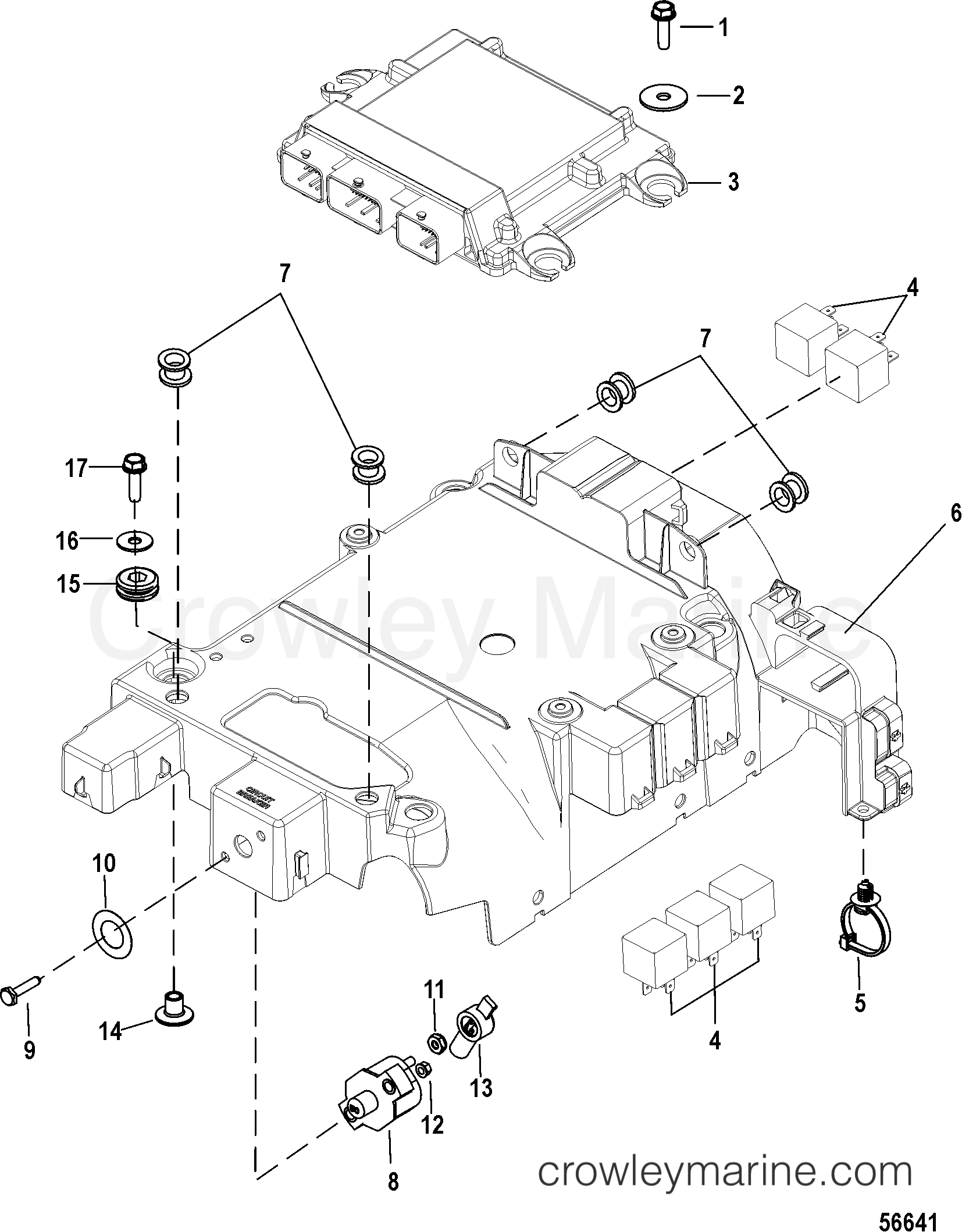 2014 Stern Drive 4.5L [BRAVO MPI] - 40450077A - ELECTRICAL COMPONENTS, BRACKET AND PROPULSION CONTROL MODULE