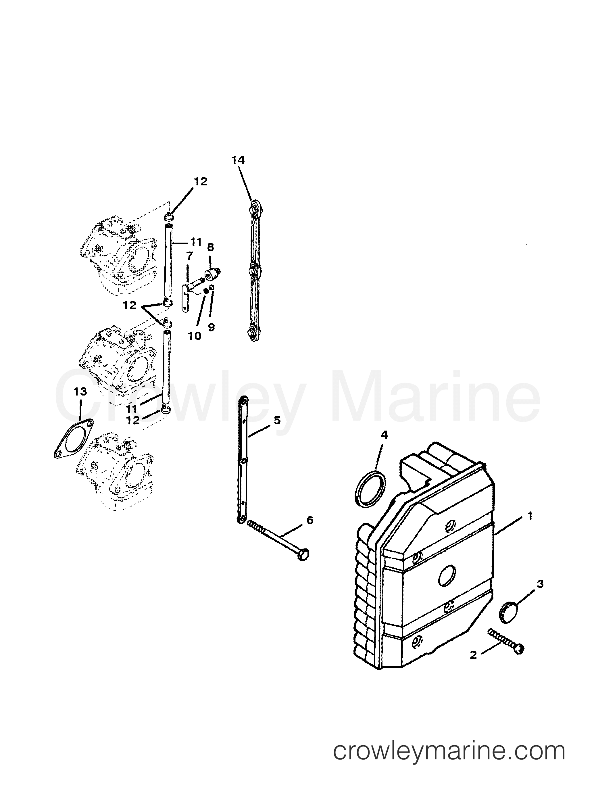 1997 Outboard 50 [EO] - 7050302FD - ATTENUATOR PLATE