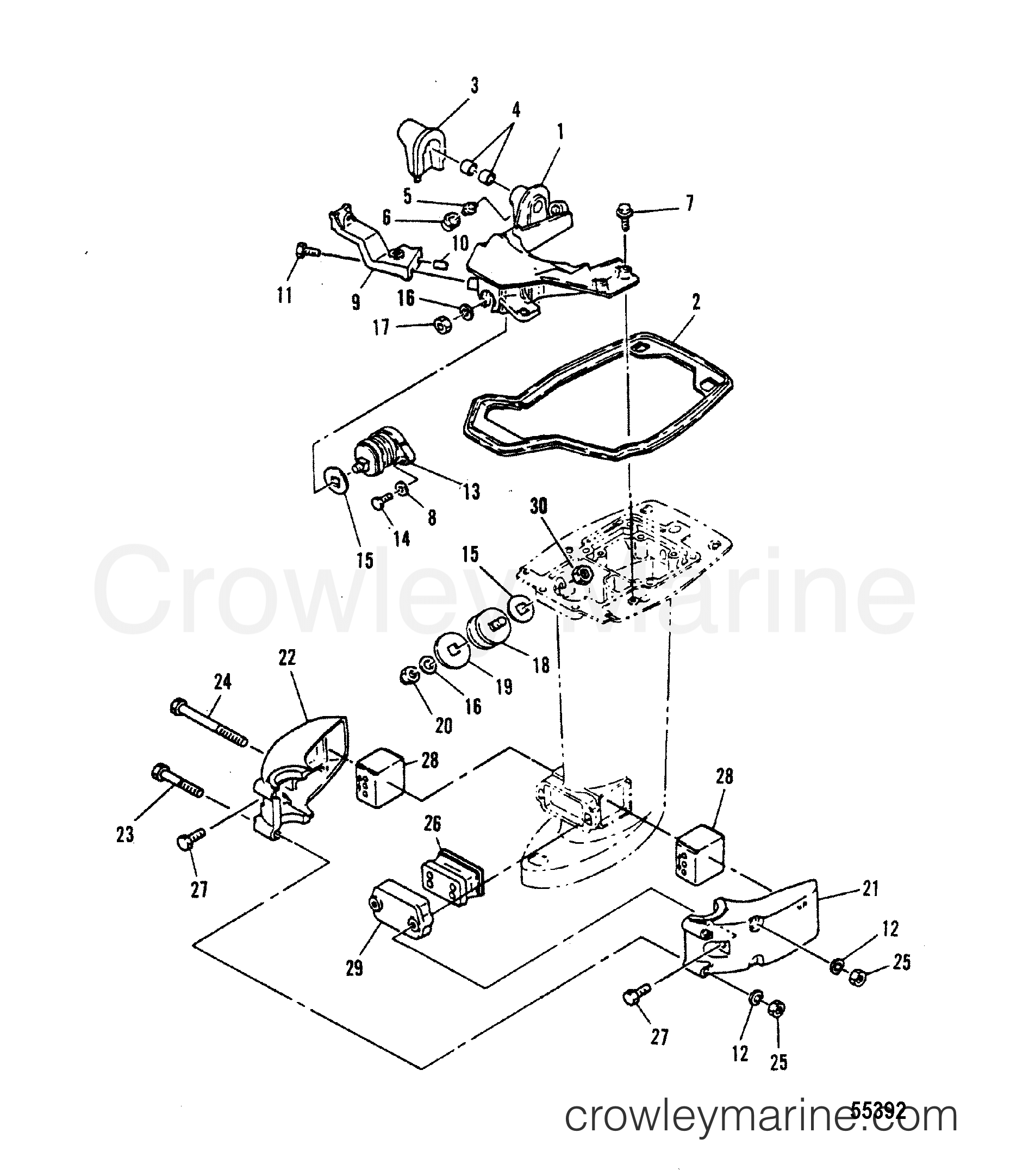 Serial Range Outboard 20C (THRU PROP. EXHAUST) - 6A9-010112 & Up - MOUNTING SYSTEM