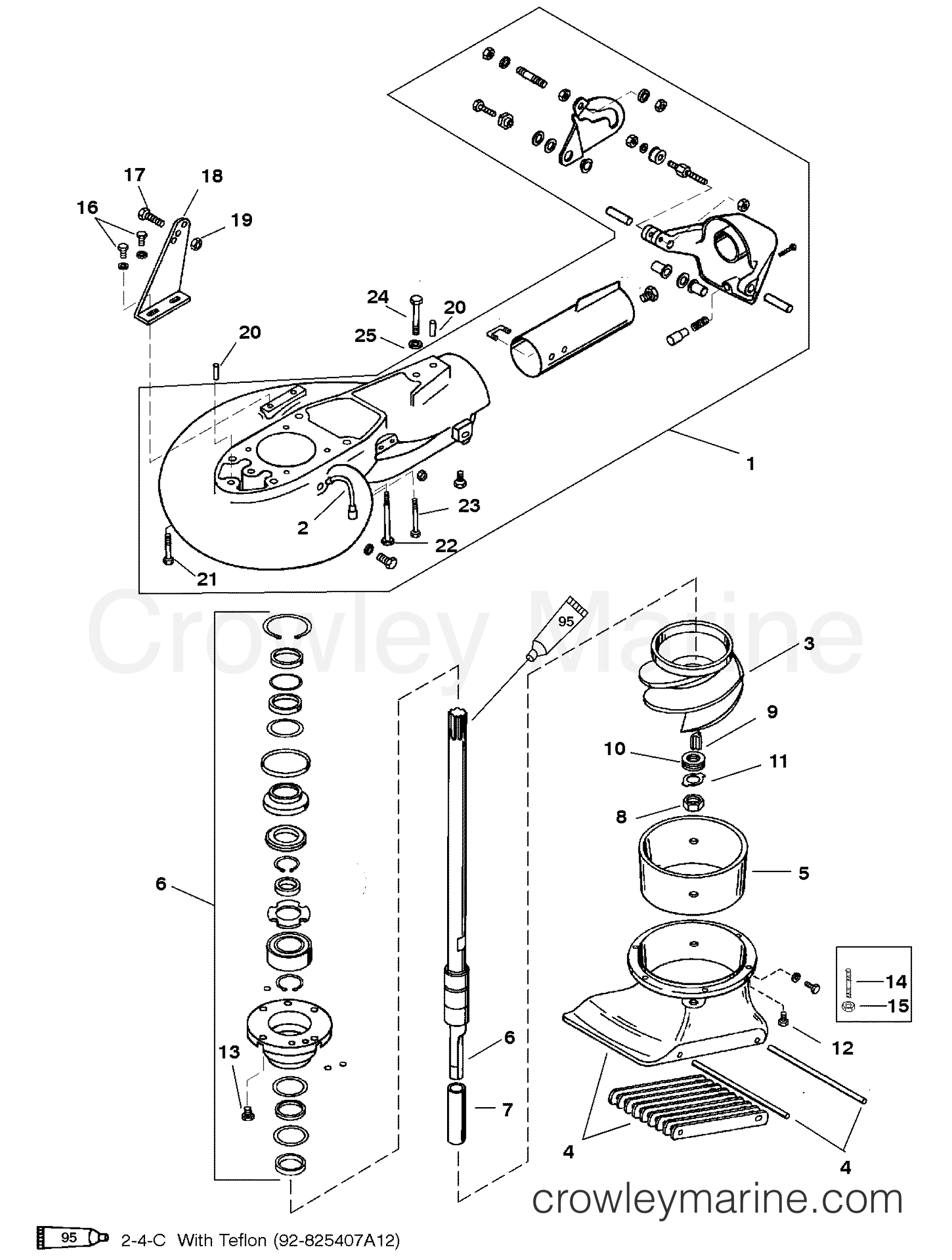 1997 Outboard 60 [MLLH/BF] - 7060227FD - JET PUMP ASSEMBLY