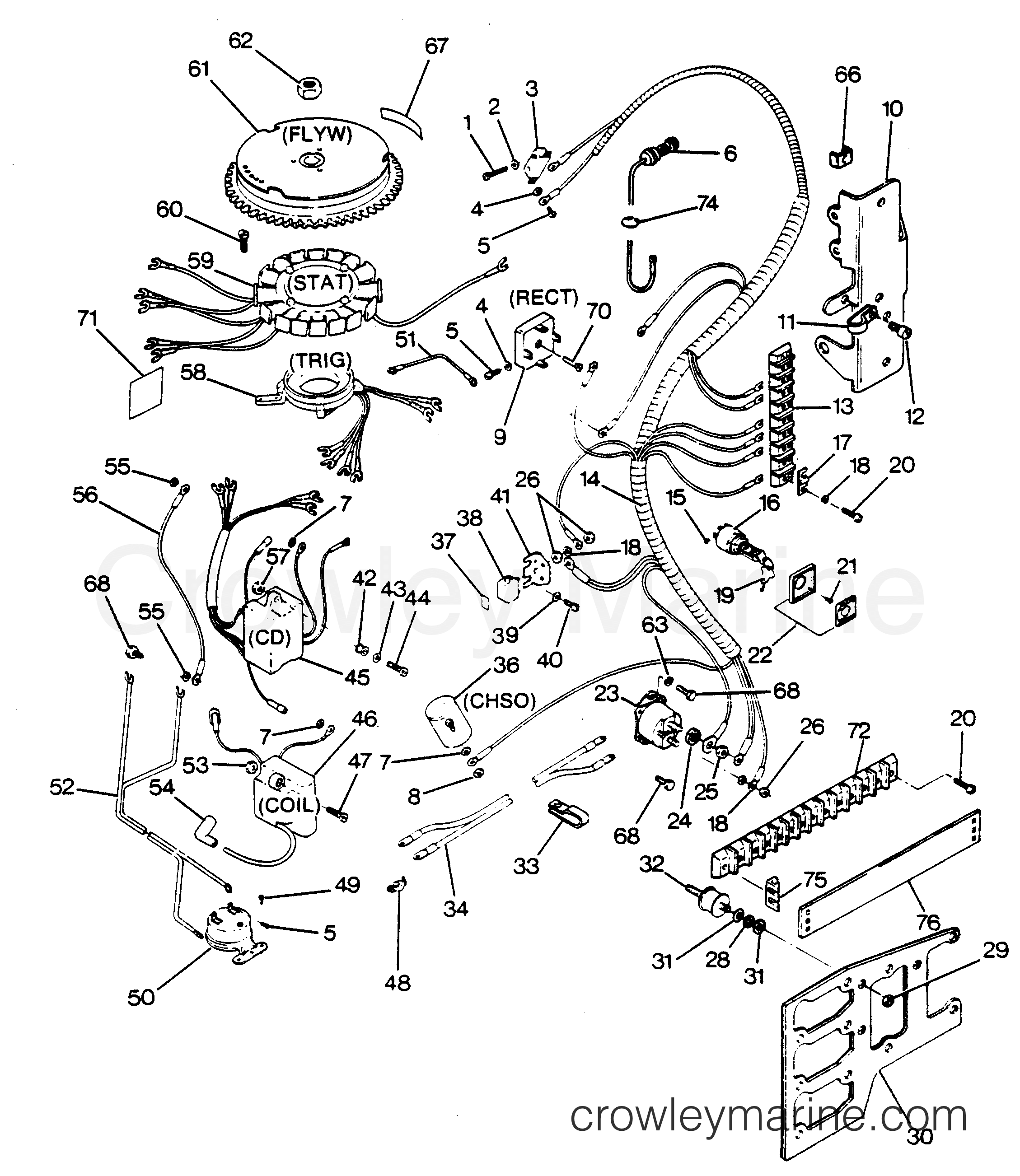 1988 Outboard 85 - H0858F88B - ELECTRICAL COMPONENTS