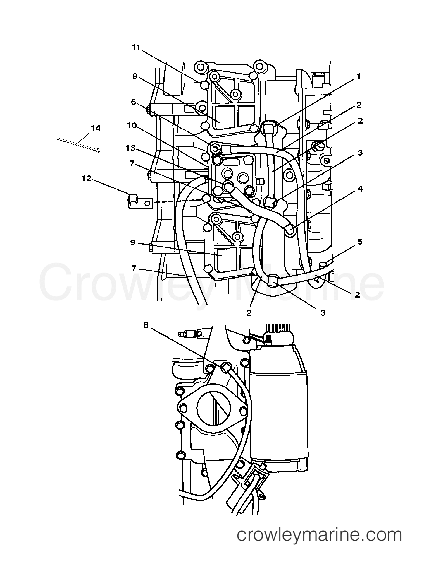 1996 Outboard 75 - H075312SD [EL] - RECIRCULATION SYSTEM