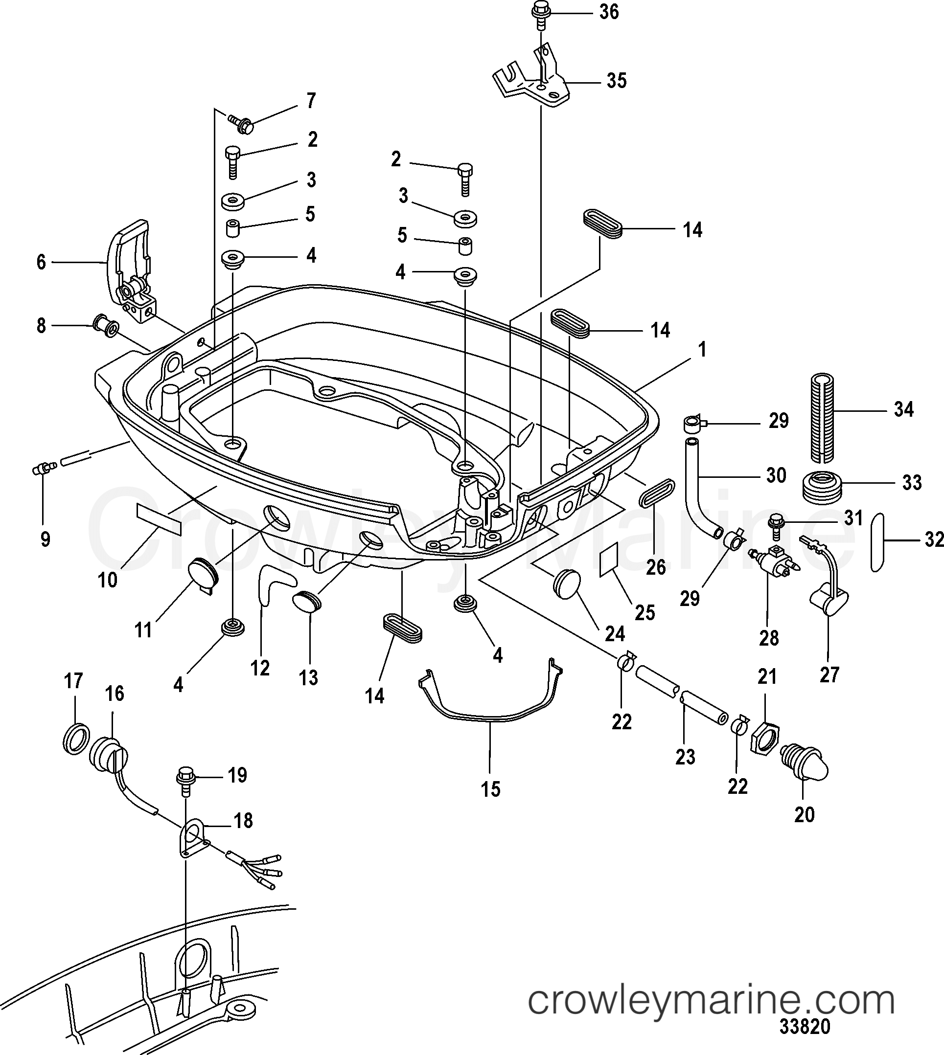 2006 Outboard 20 [EH] - 7F20301ZK - BOTTOM COWL