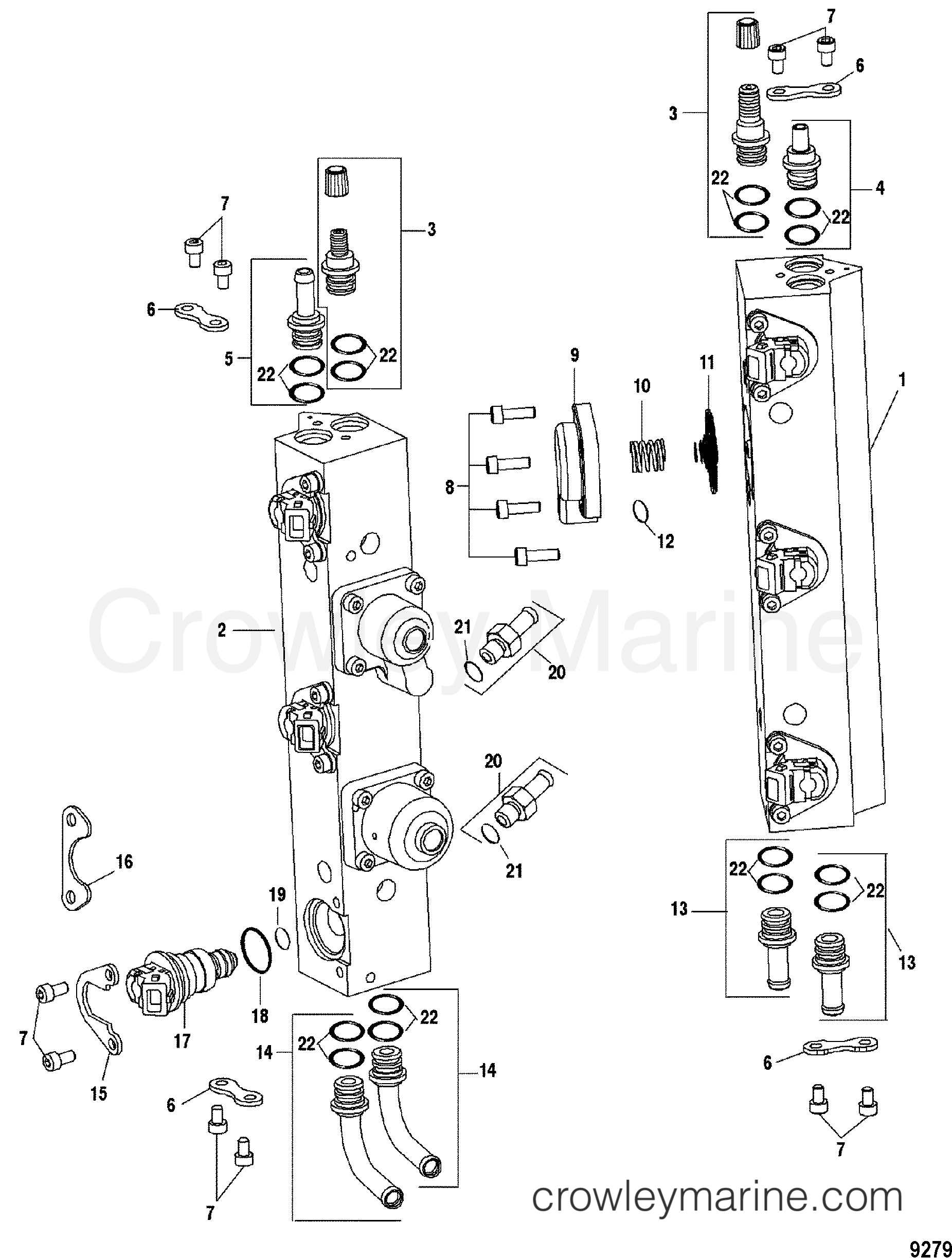 1999 Outboard 150DFI [L] - 7150473HE - FUEL RAIL COMPONENTS